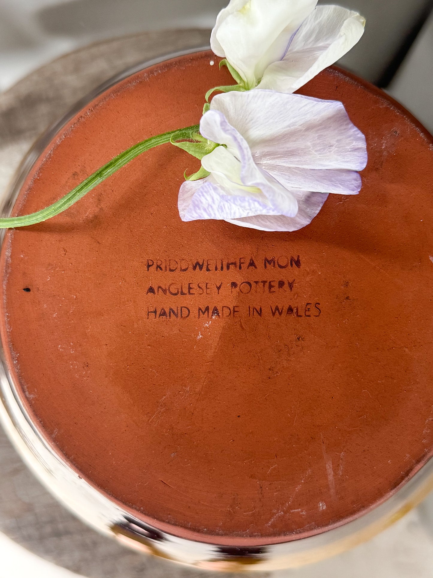 Vintage 1970s Welsh Studio Pottery Vase, Priddweithfa Môn, Anglesey Pottery by Patricia and James Hutchins