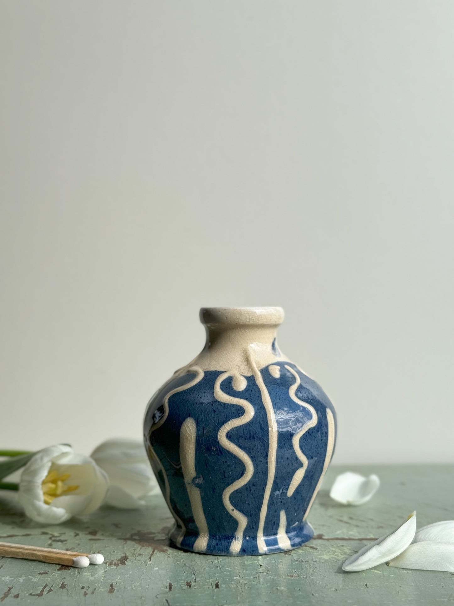 Vintage Slipware Pot by H.Martin