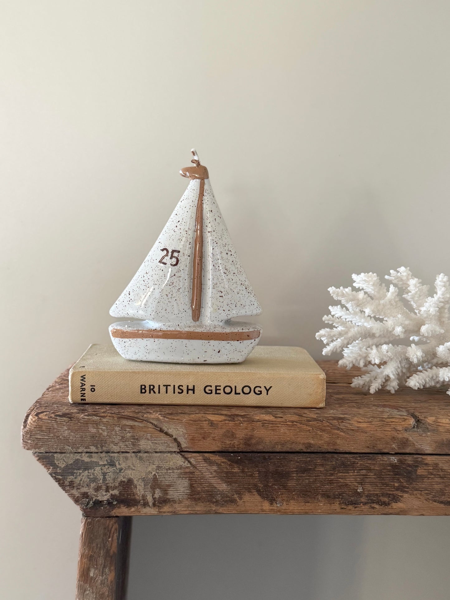 Vintage Sailing Boat Shaped Candle (New Old Stock)