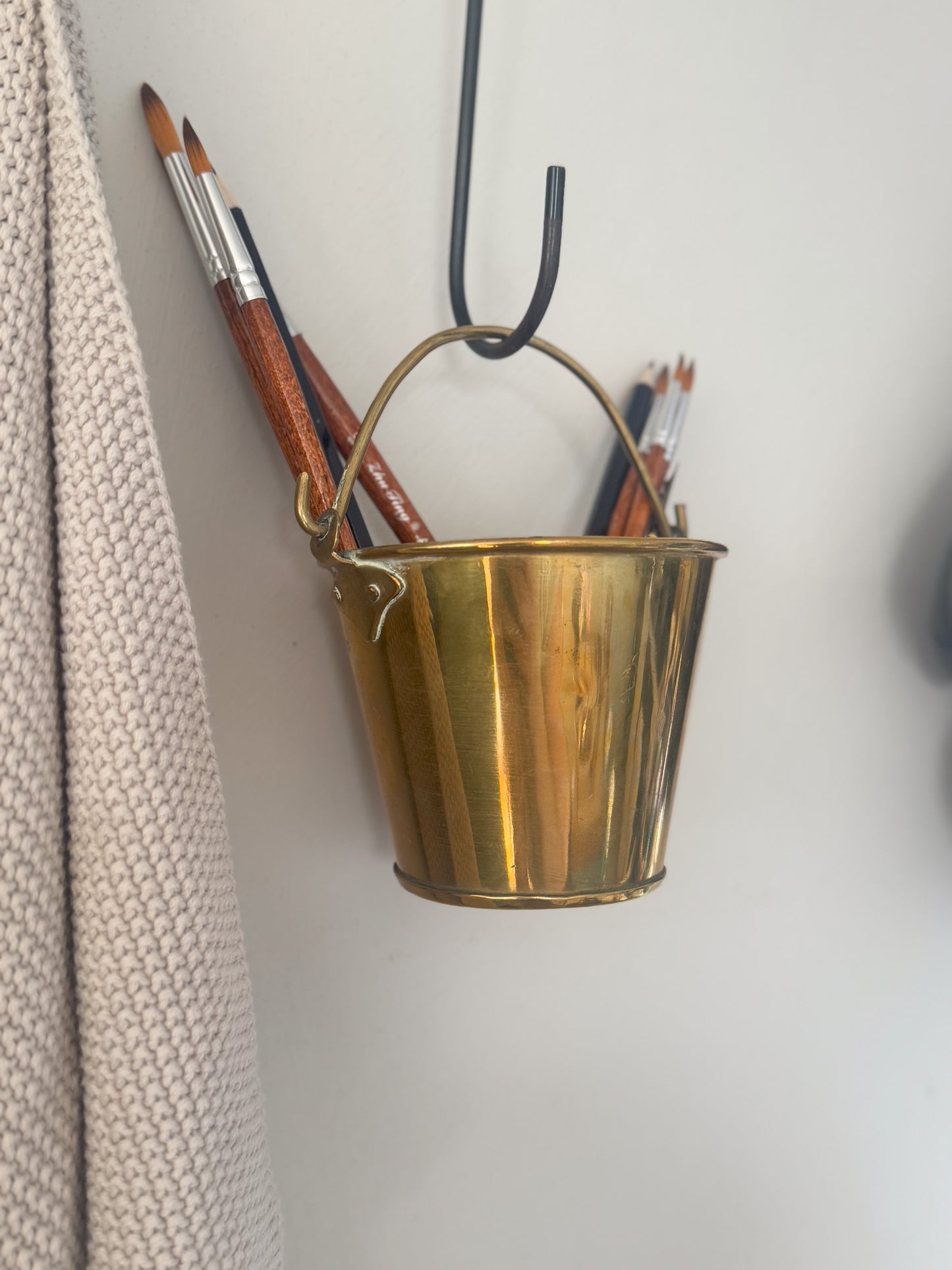 Vintage Handmade Solid Brass Small Bucket
