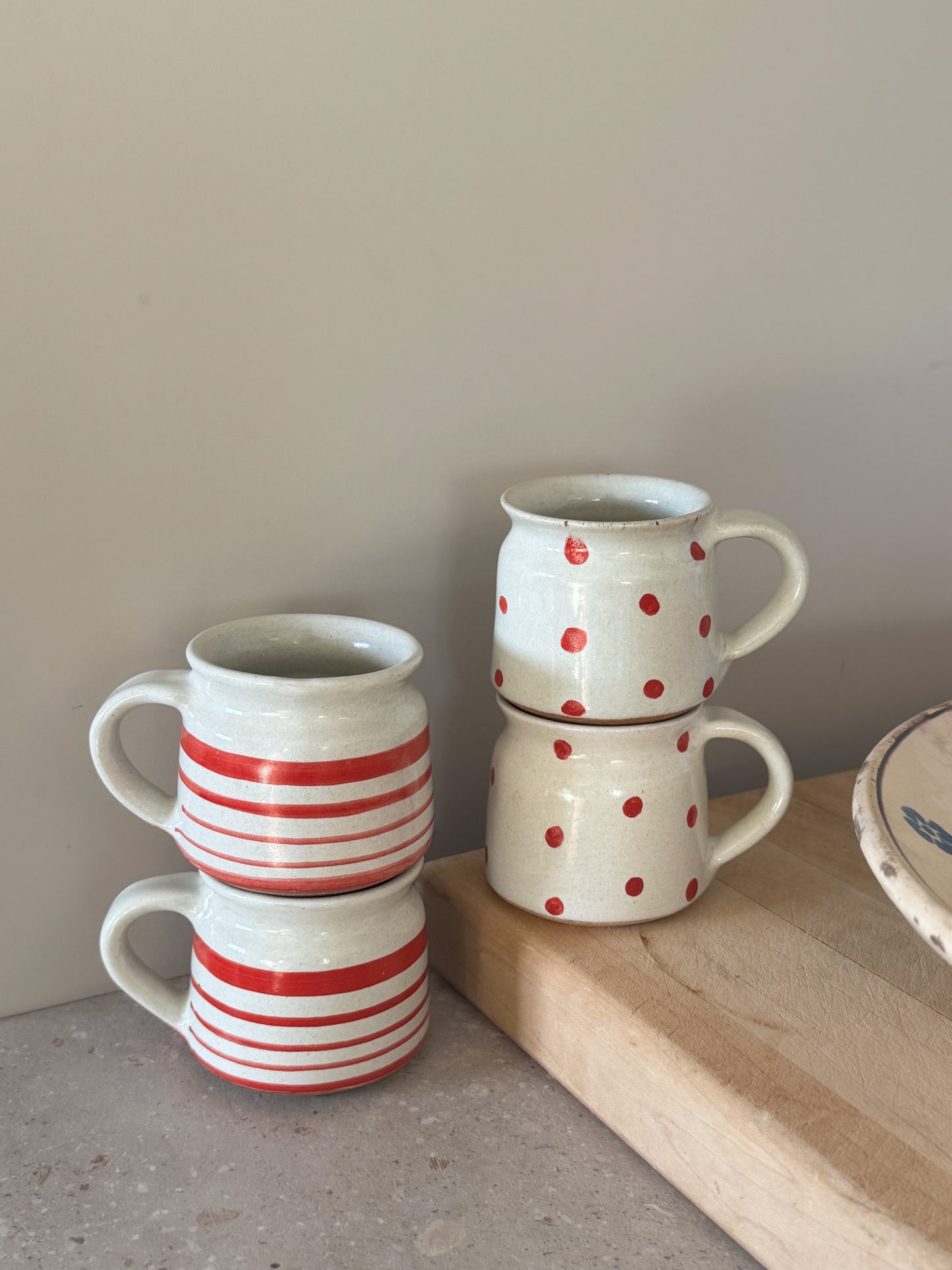 Vintage Studio Pottery Mugs (Set of 4)