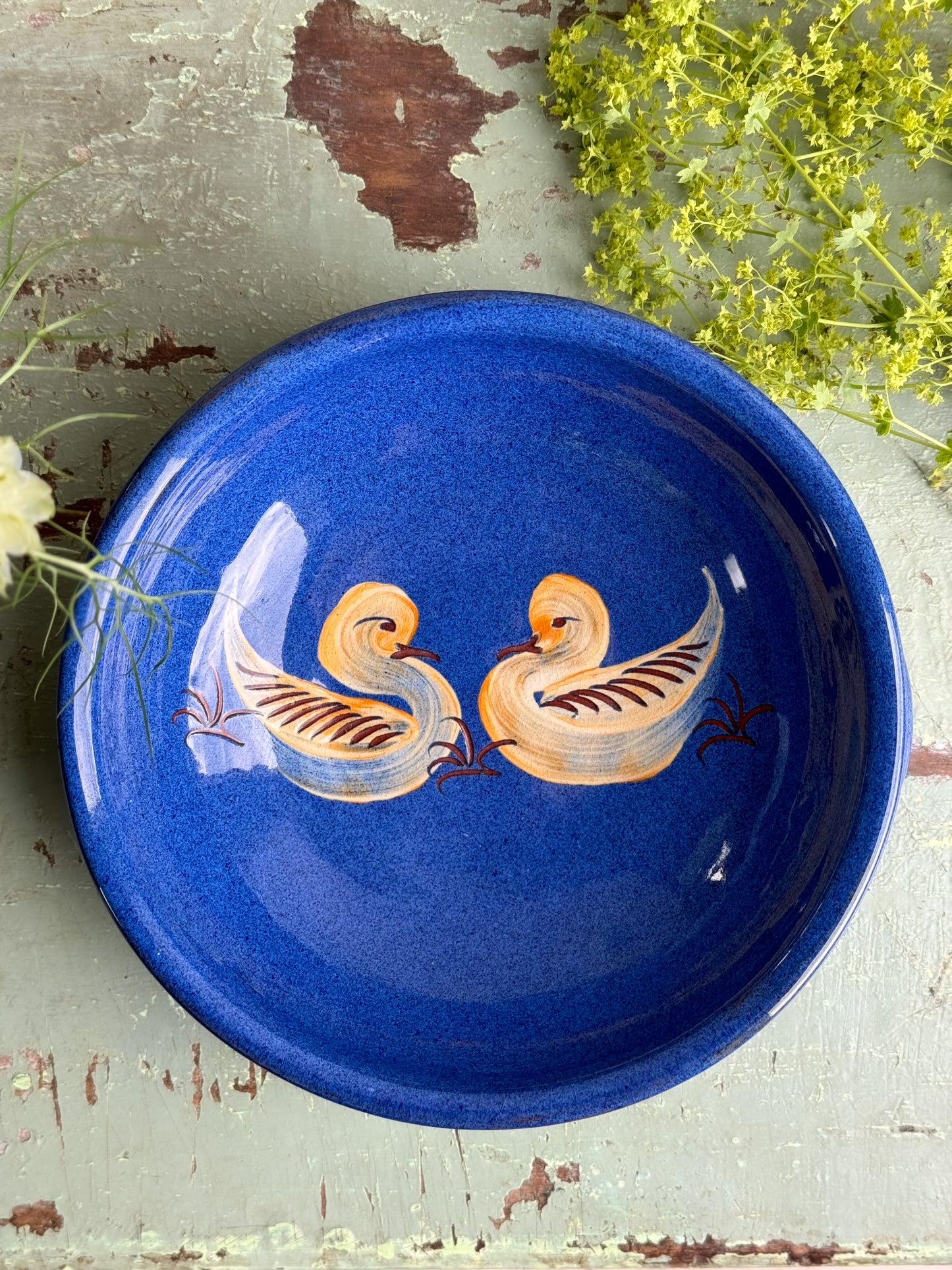 Vintage Yeo Pottery Slipware Bowl, Clevedon, Somerset