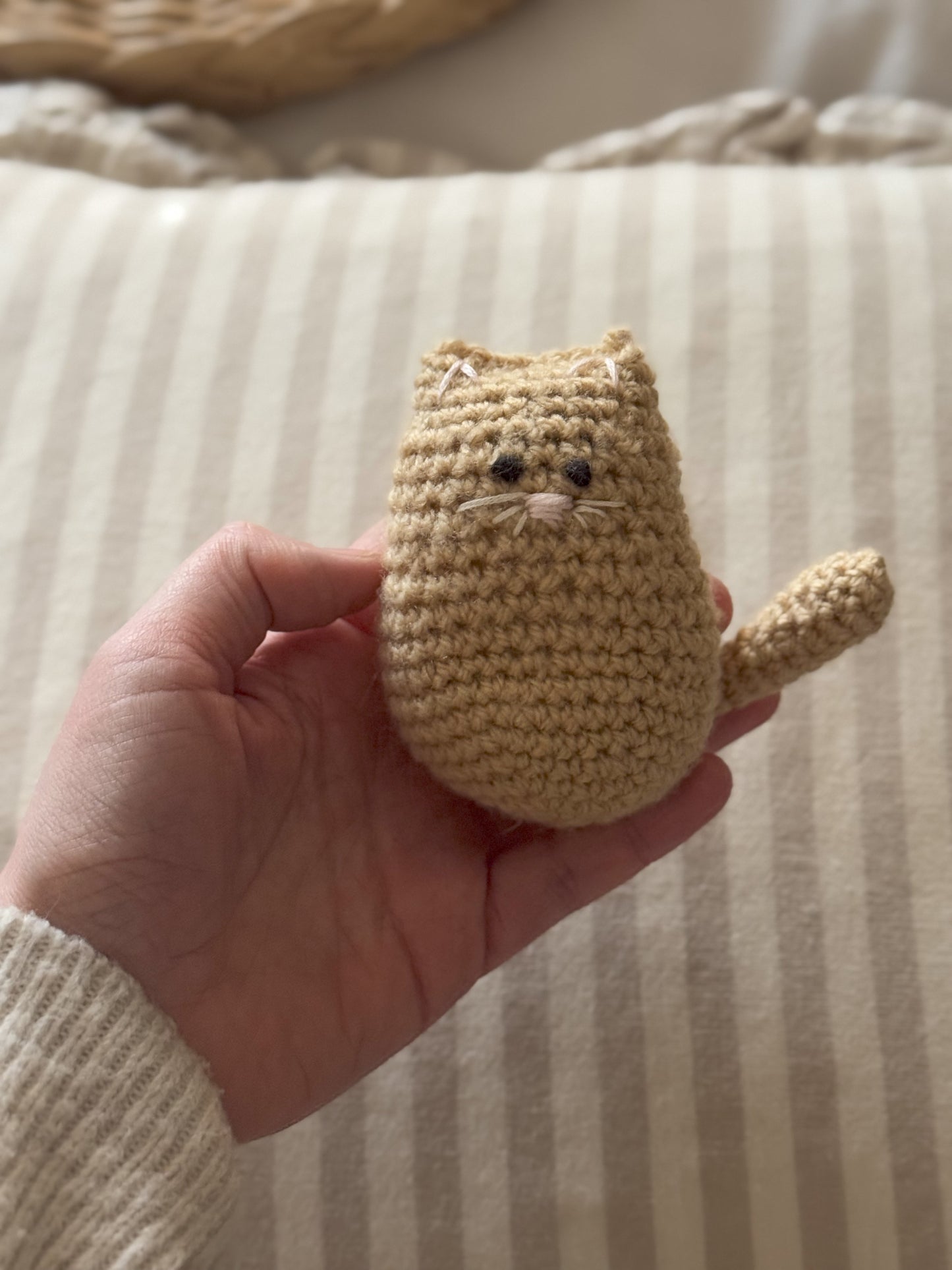 Vintage Handmade Small Crochet Kitten