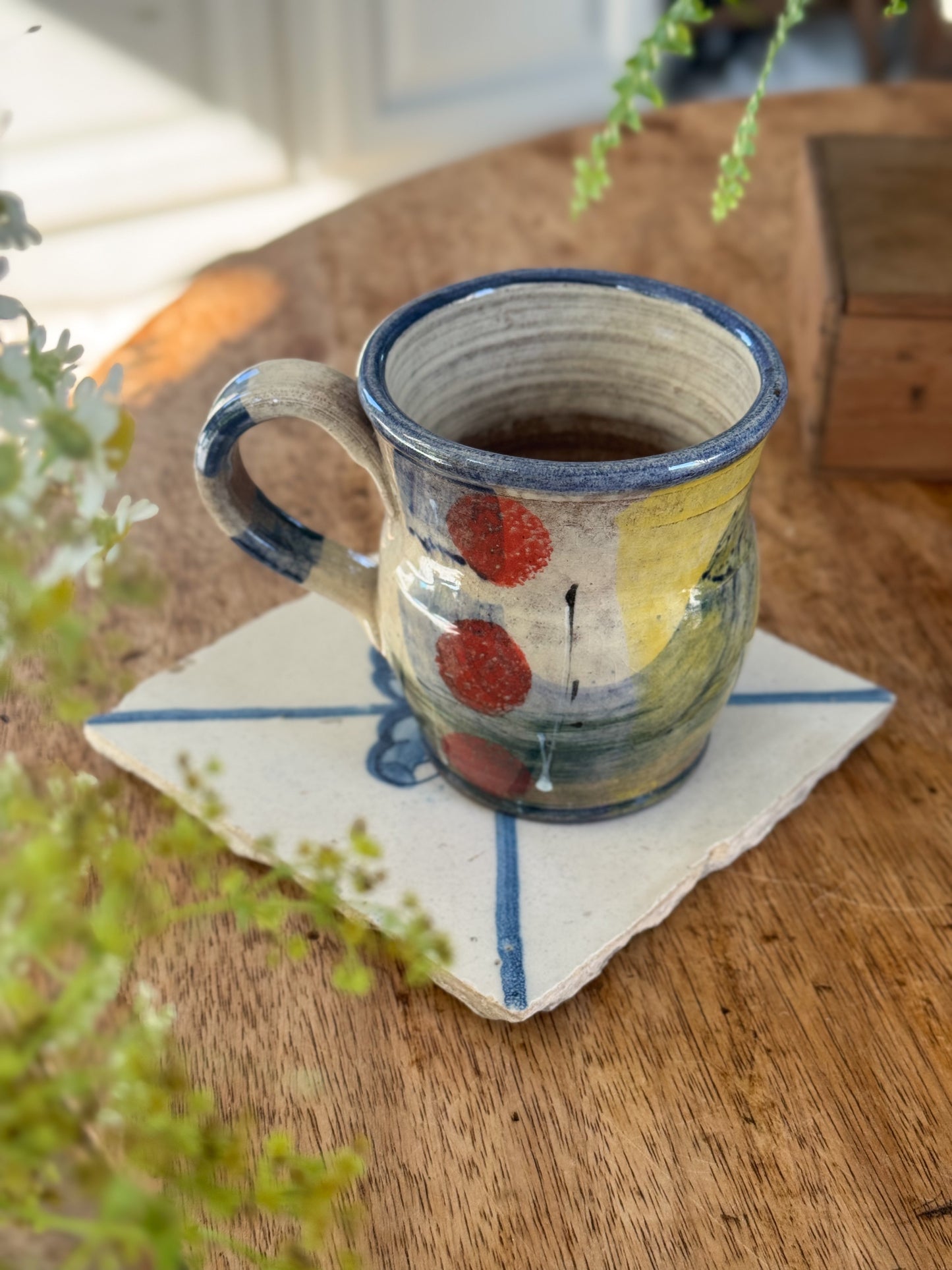 Slipware Studio Pottery Mug by Mick Davey, Cheverell Studio Pottery