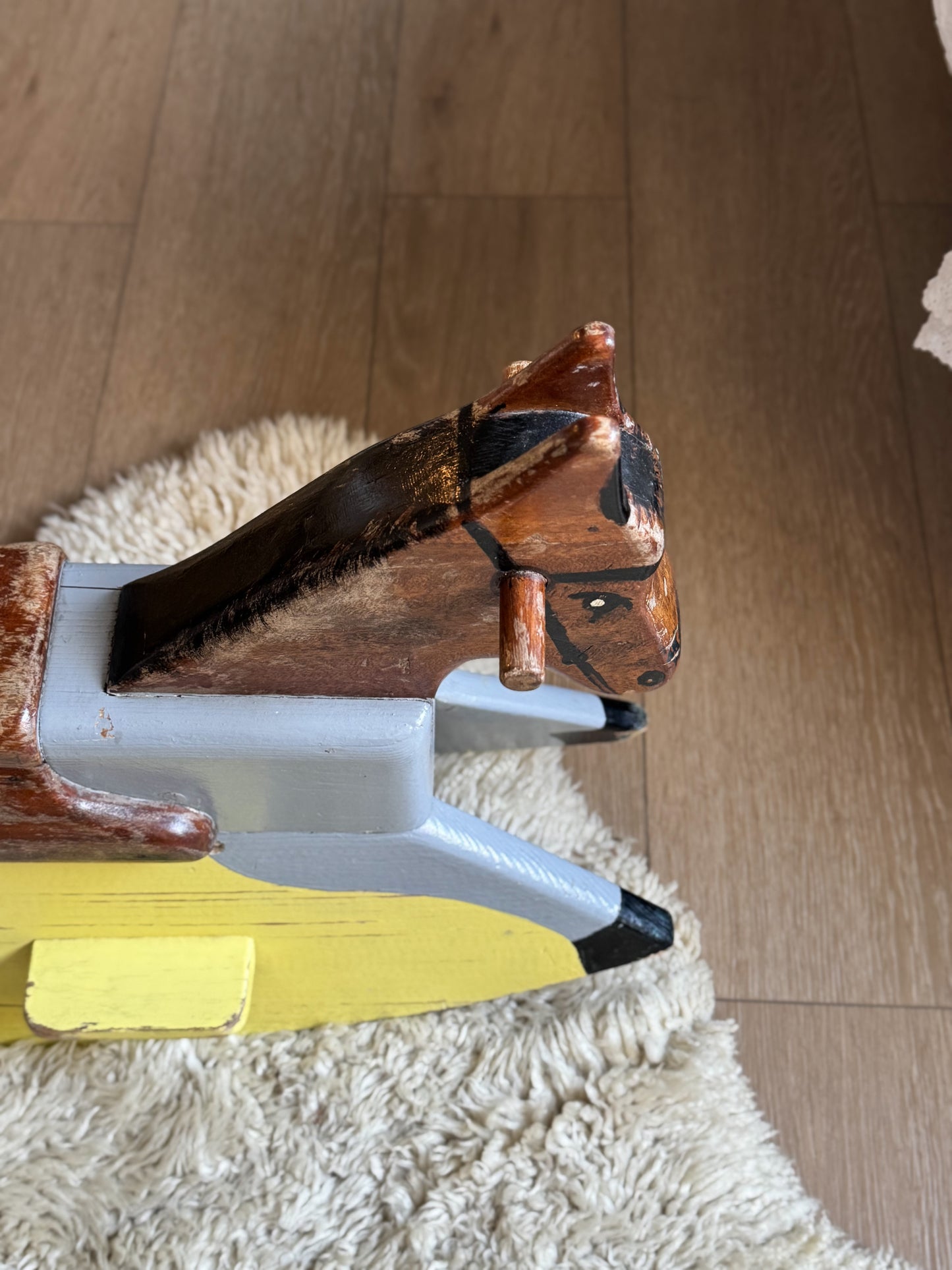 Vintage 1950s Handmade Wooden Ride on Horse