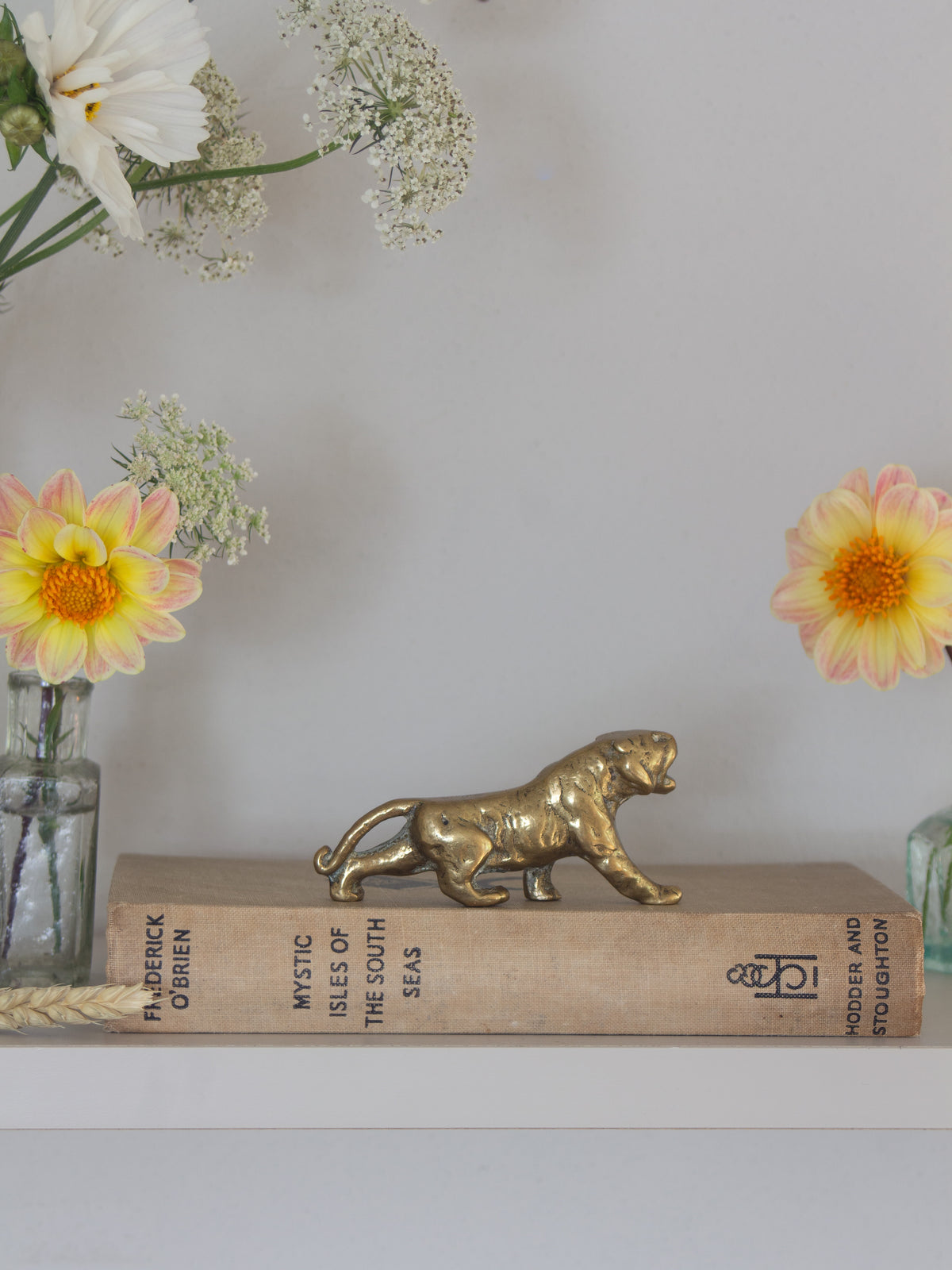 Vintage Solid Brass Tiger Miniature