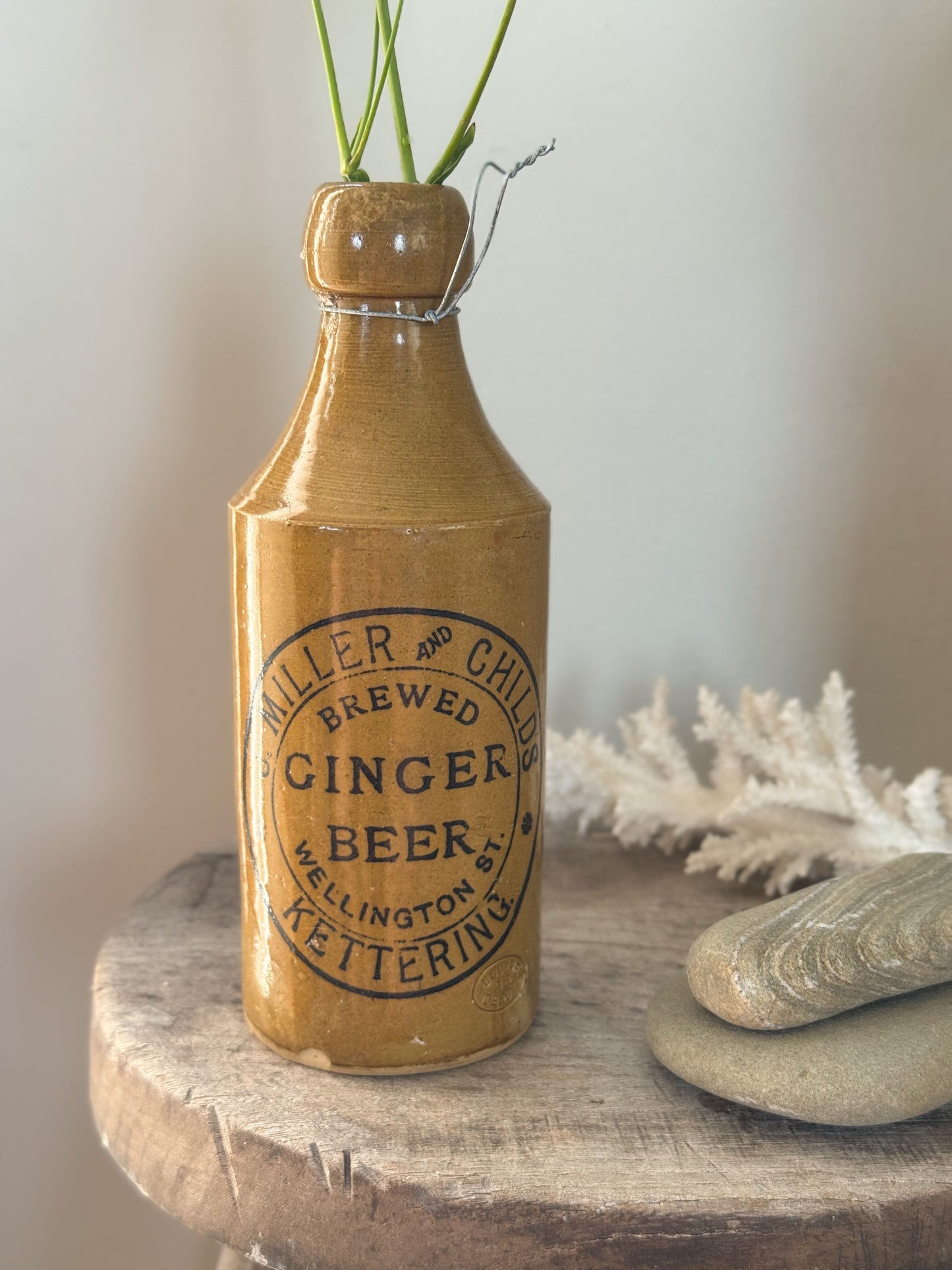 Antique J. Miller & Childs Ginger Beer Bottle | Bourne Denby Pottery, Early 20th Century