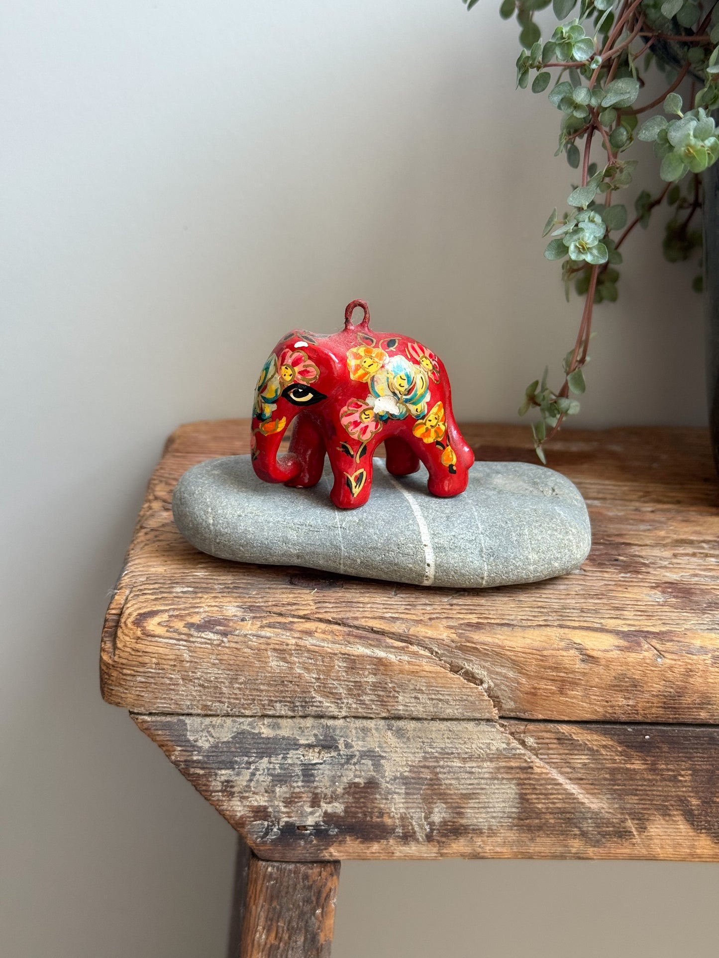 Hand-Painted Indian Papier-Mâché Elephant Ornament – Choose Your Design