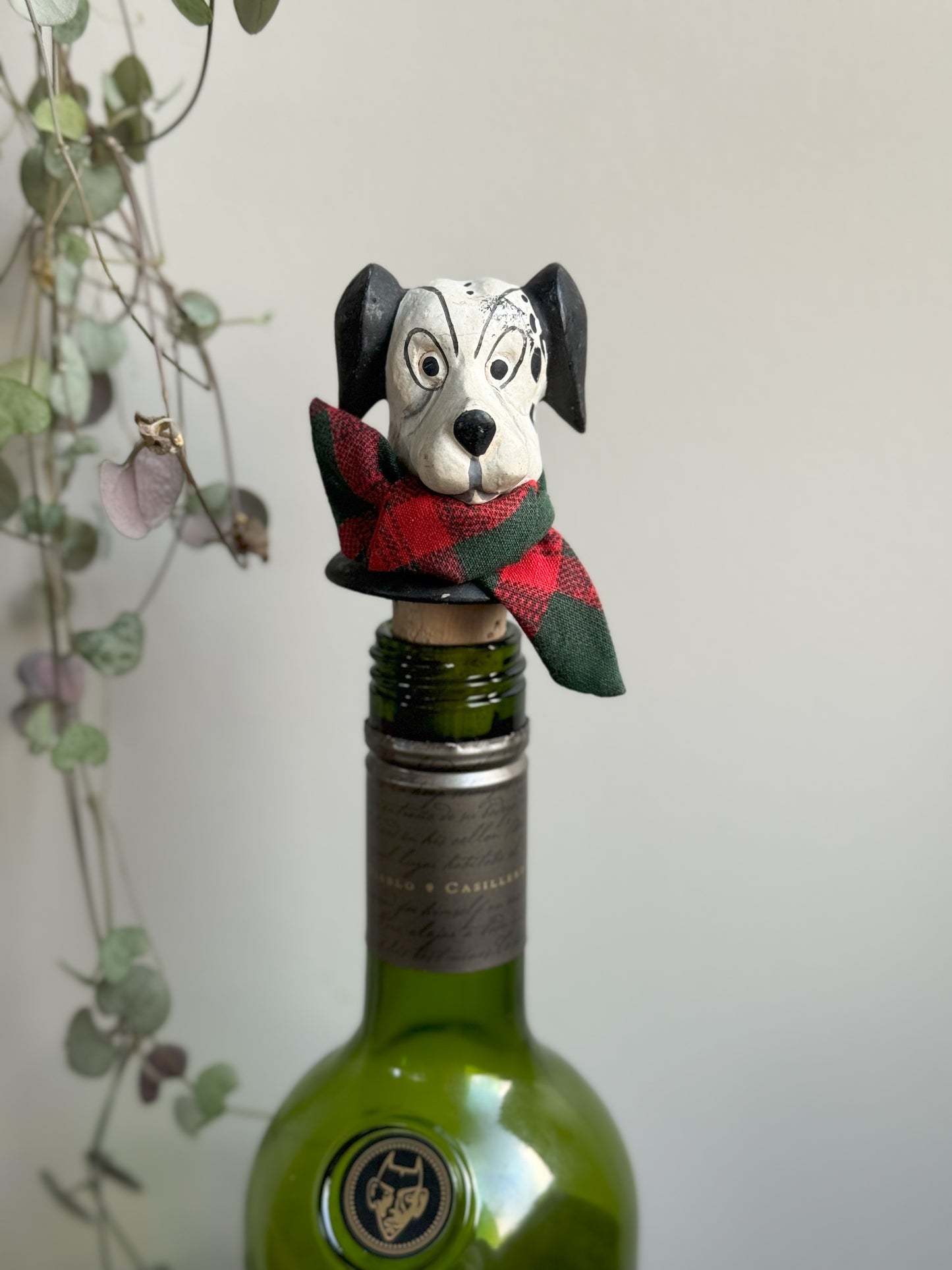 Vintage Ceramic Dalmatian Novelty Bottle Stopper