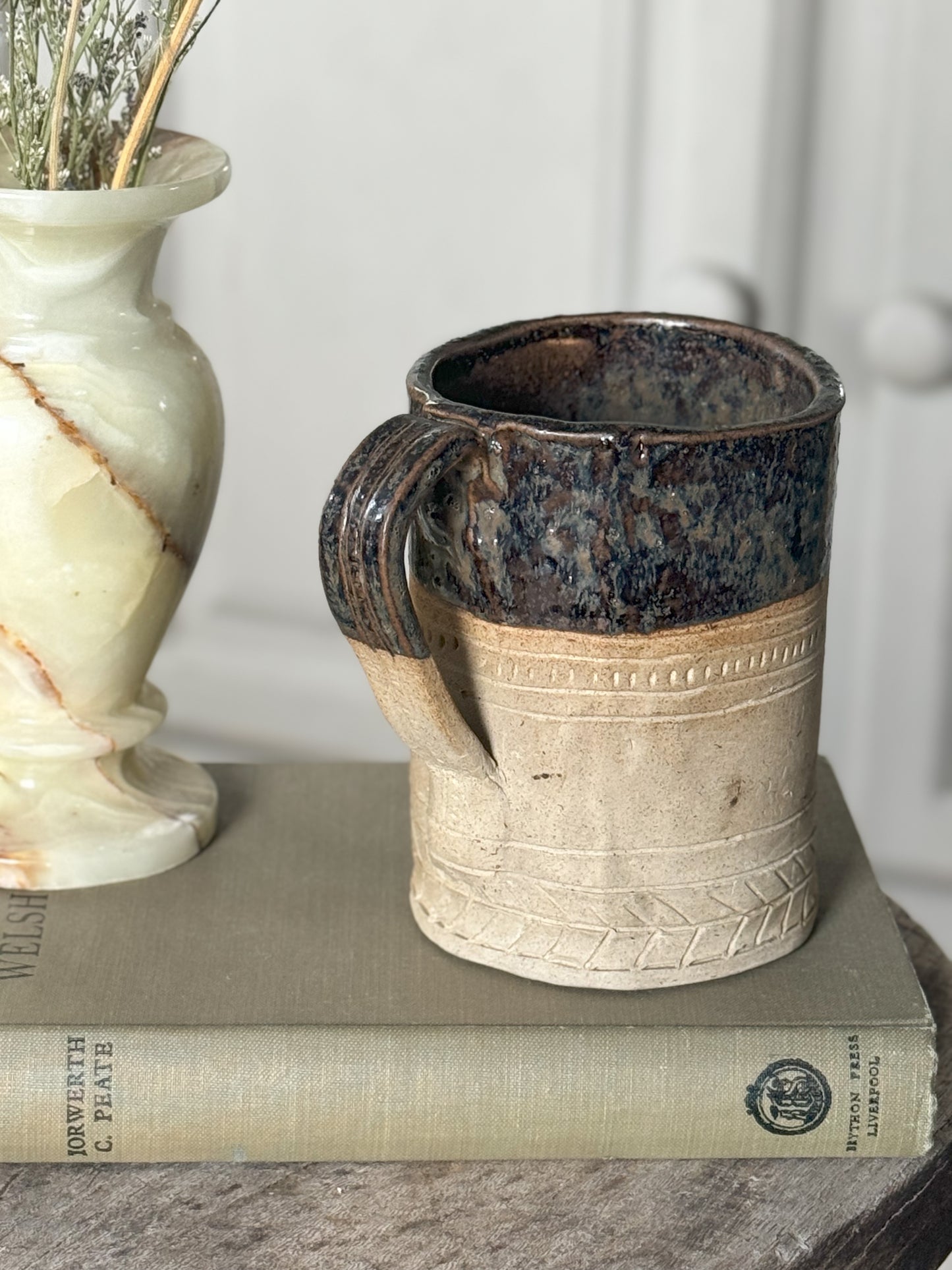 Textured Abstract Large Studio Pottery Mug