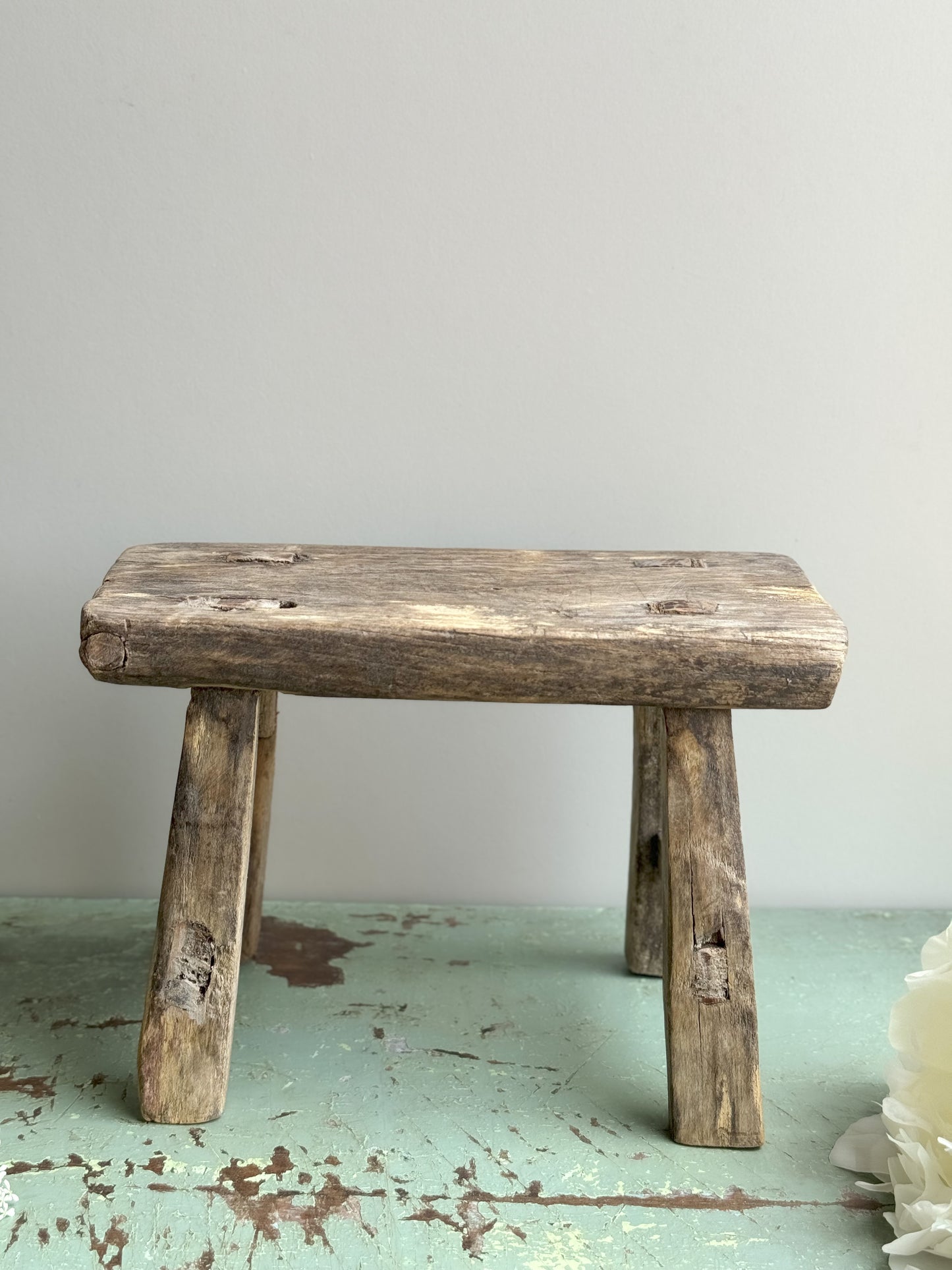 Vintage Tiny Elm Stool (Option 3)