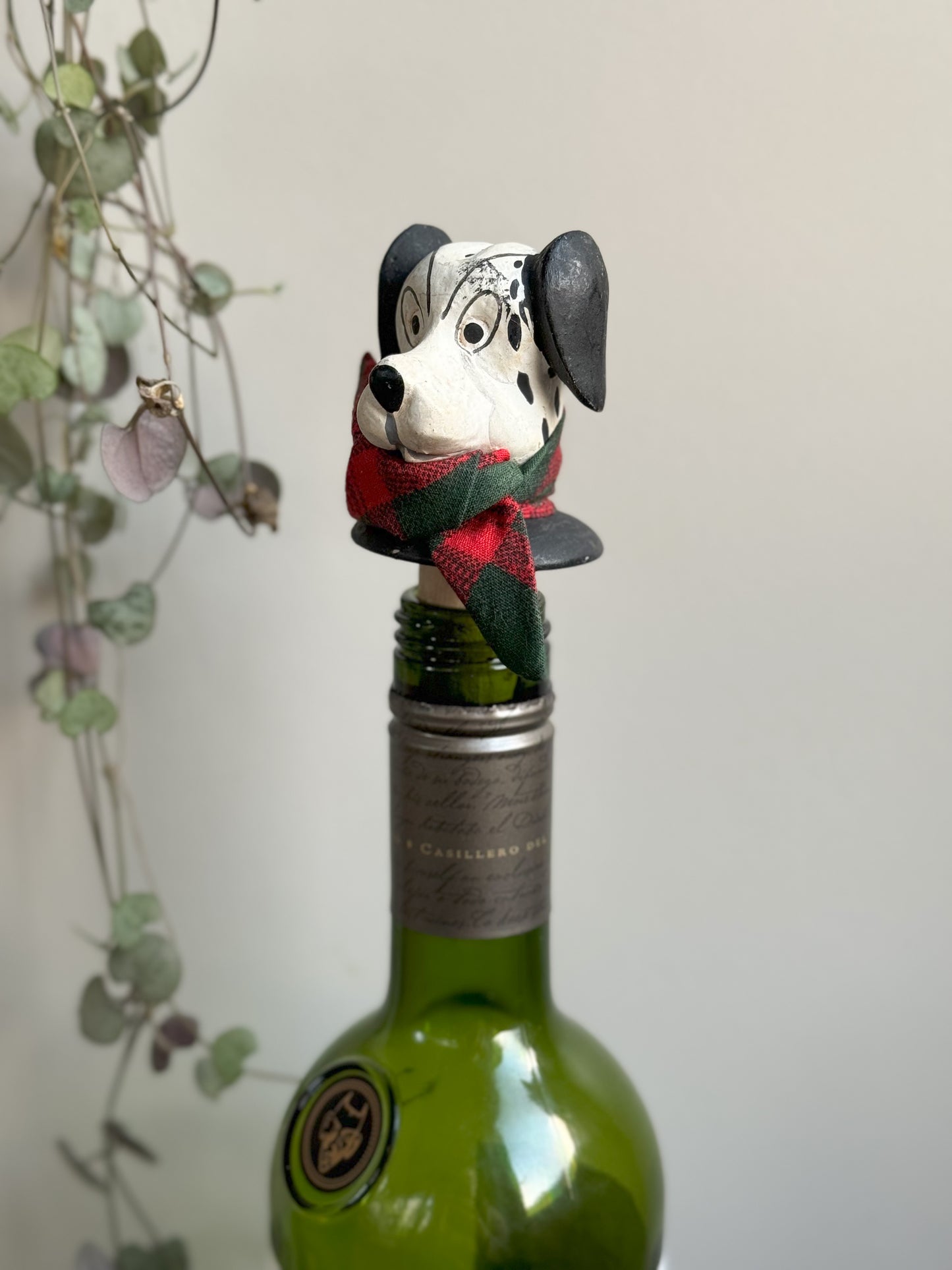 Vintage Ceramic Dalmatian Novelty Bottle Stopper