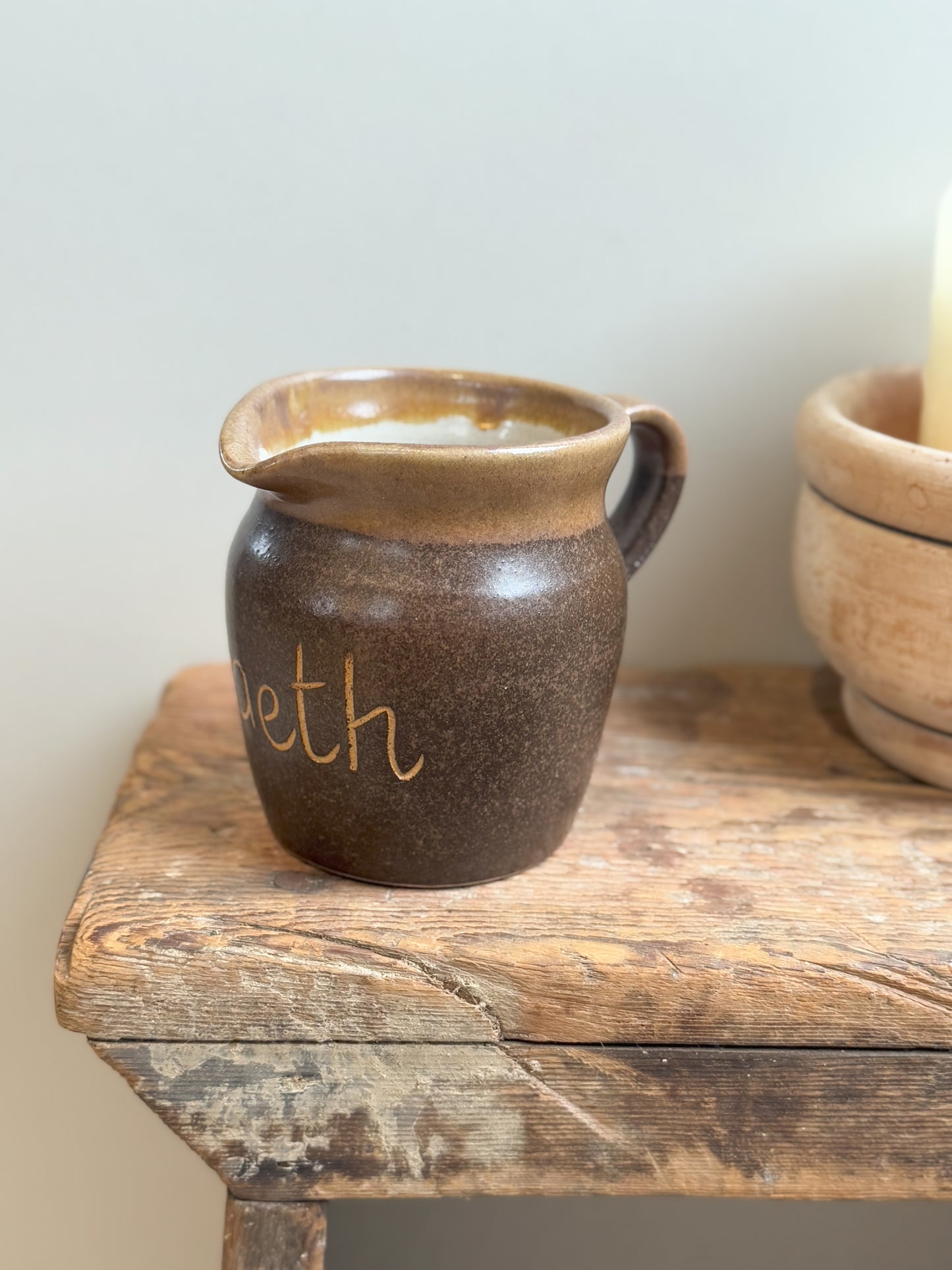 Vintage Welsh Studio Pottery ‘Llaeth’ Milk Jug by Abaty Pottery