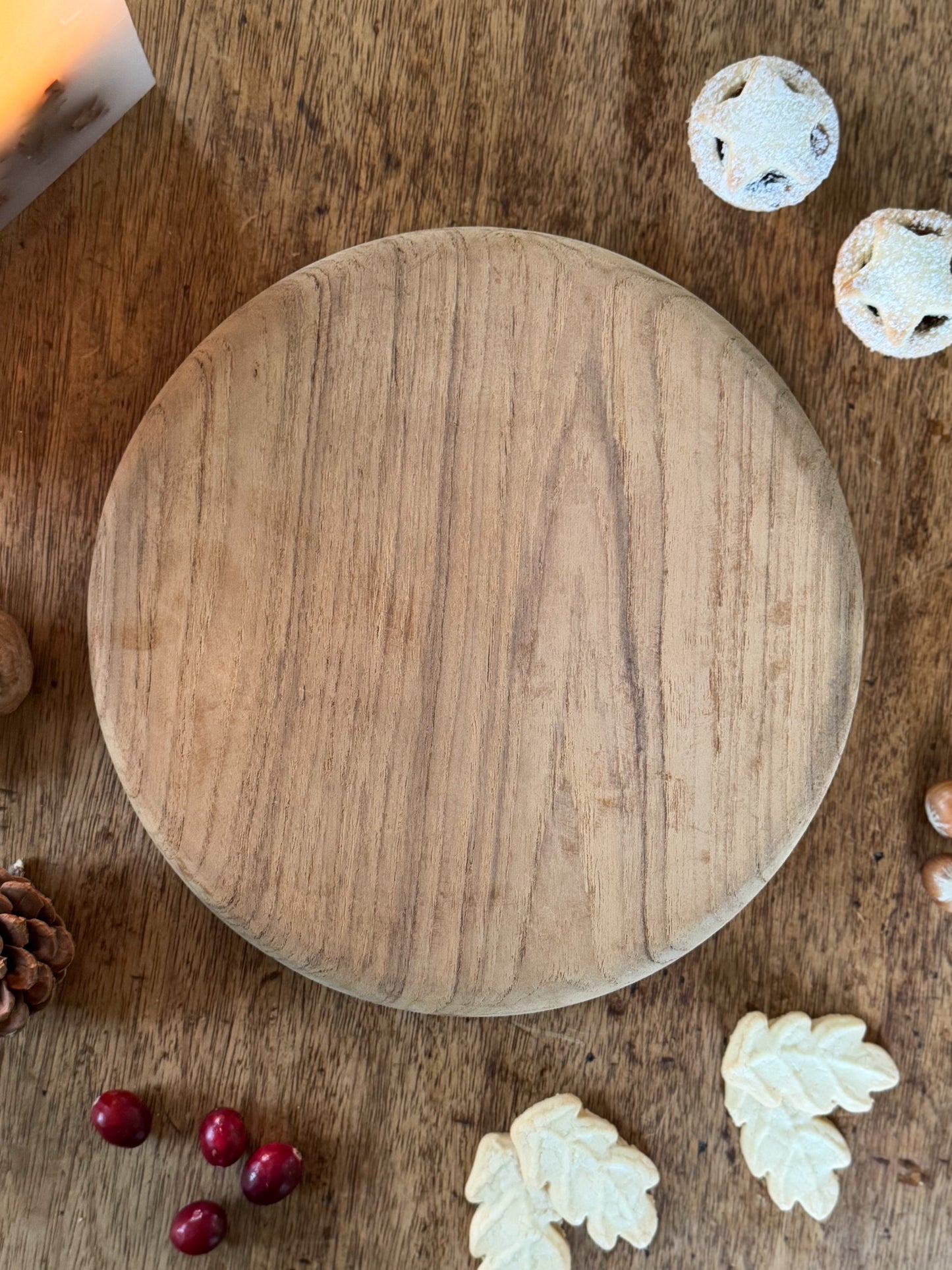 Vintage Round Pine Bread Board
