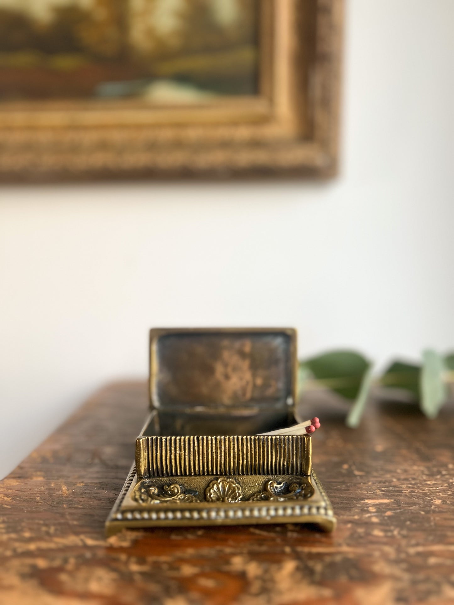Antique Townshend & Co Brass Match Box