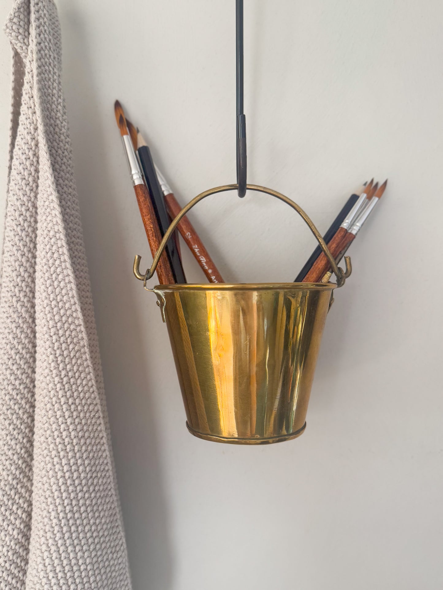 Vintage Handmade Solid Brass Small Bucket