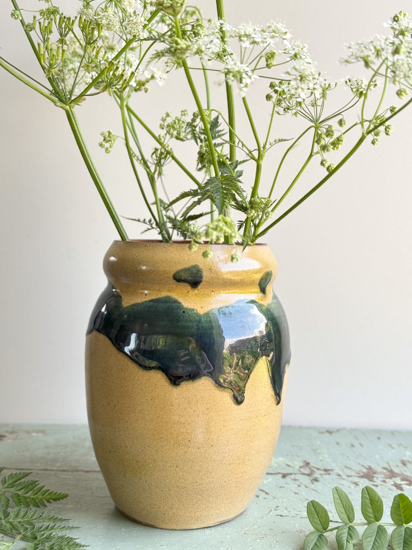 Midcentury Welsh Studio Pottery Drip Glaze Pot