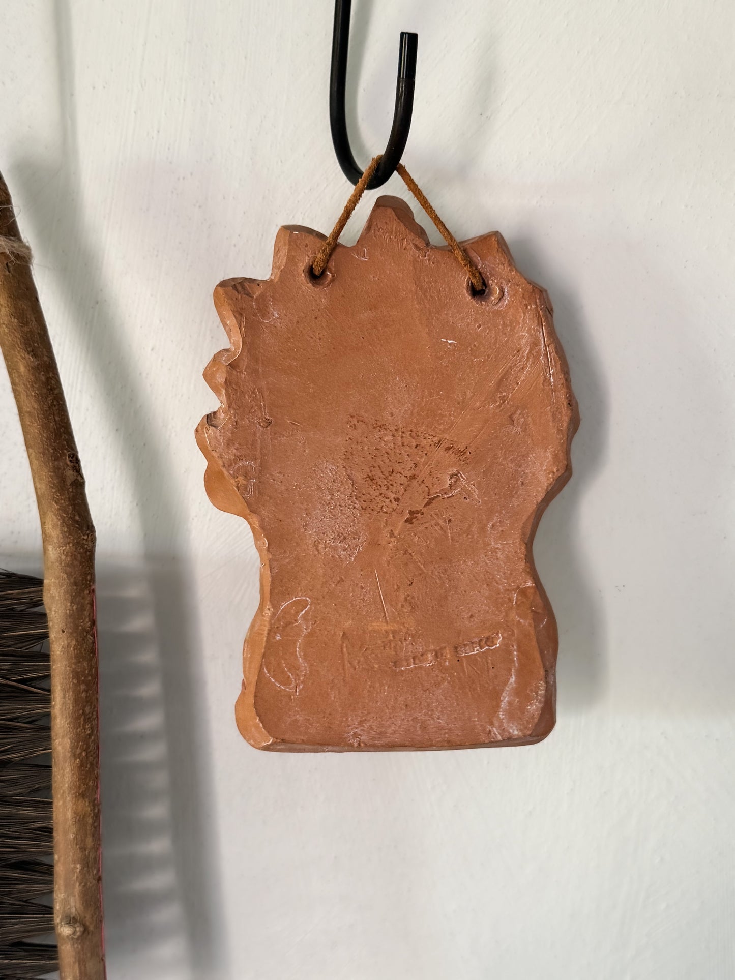 Vintage Handmade Terracotta Antefix Shell Wall Hanging