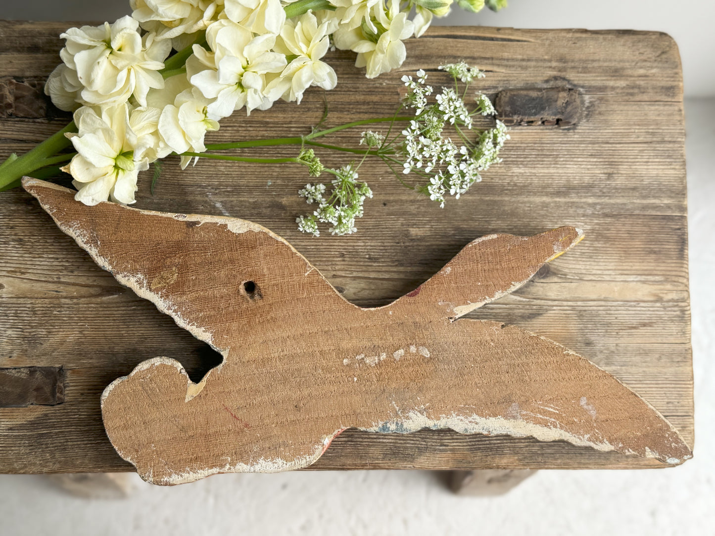 Antique Handmade Wooden Wall Mountable Duck