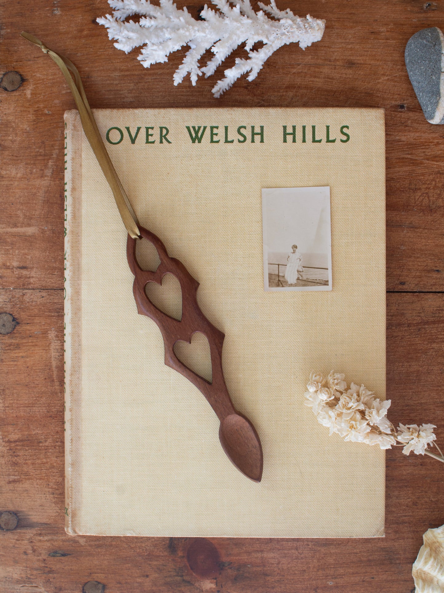 Vintage Hand-Carved Welsh Love Spoon