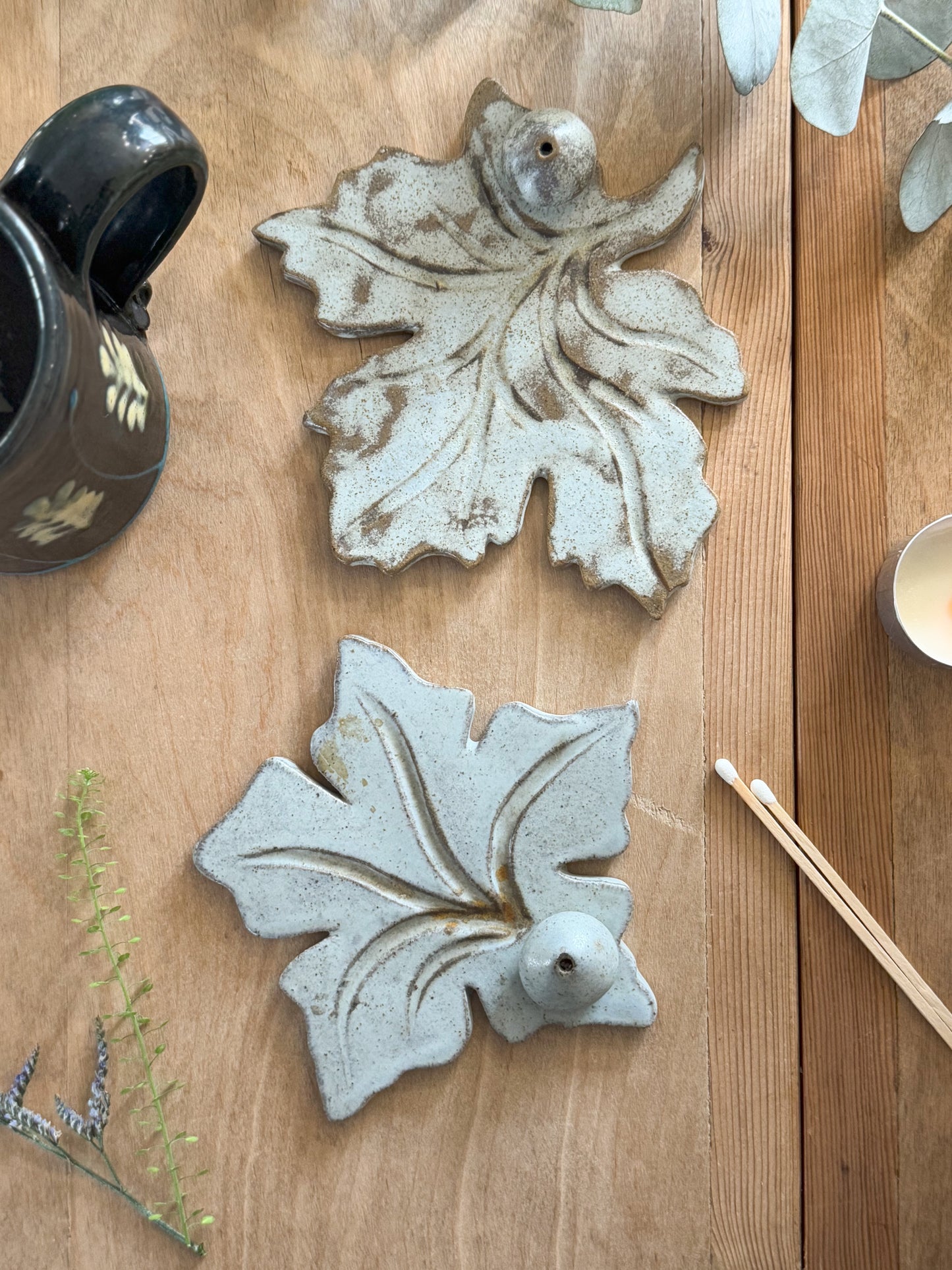 Unique Studio Pottery Maple Leaves | Incense holders, Coasters, Tea-light Candle Holders