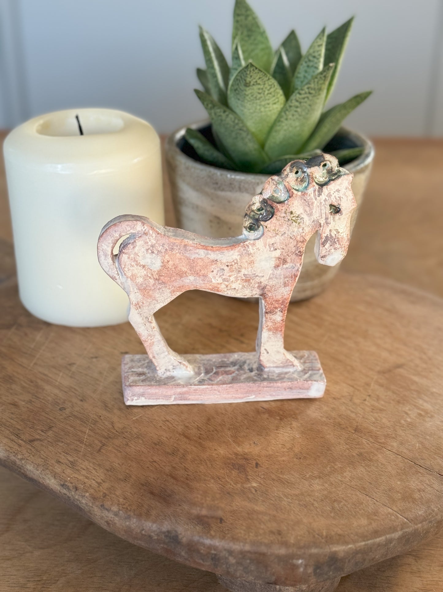 Rustic Welsh Studio Pottery Horse Sculpture by Ronald Hill