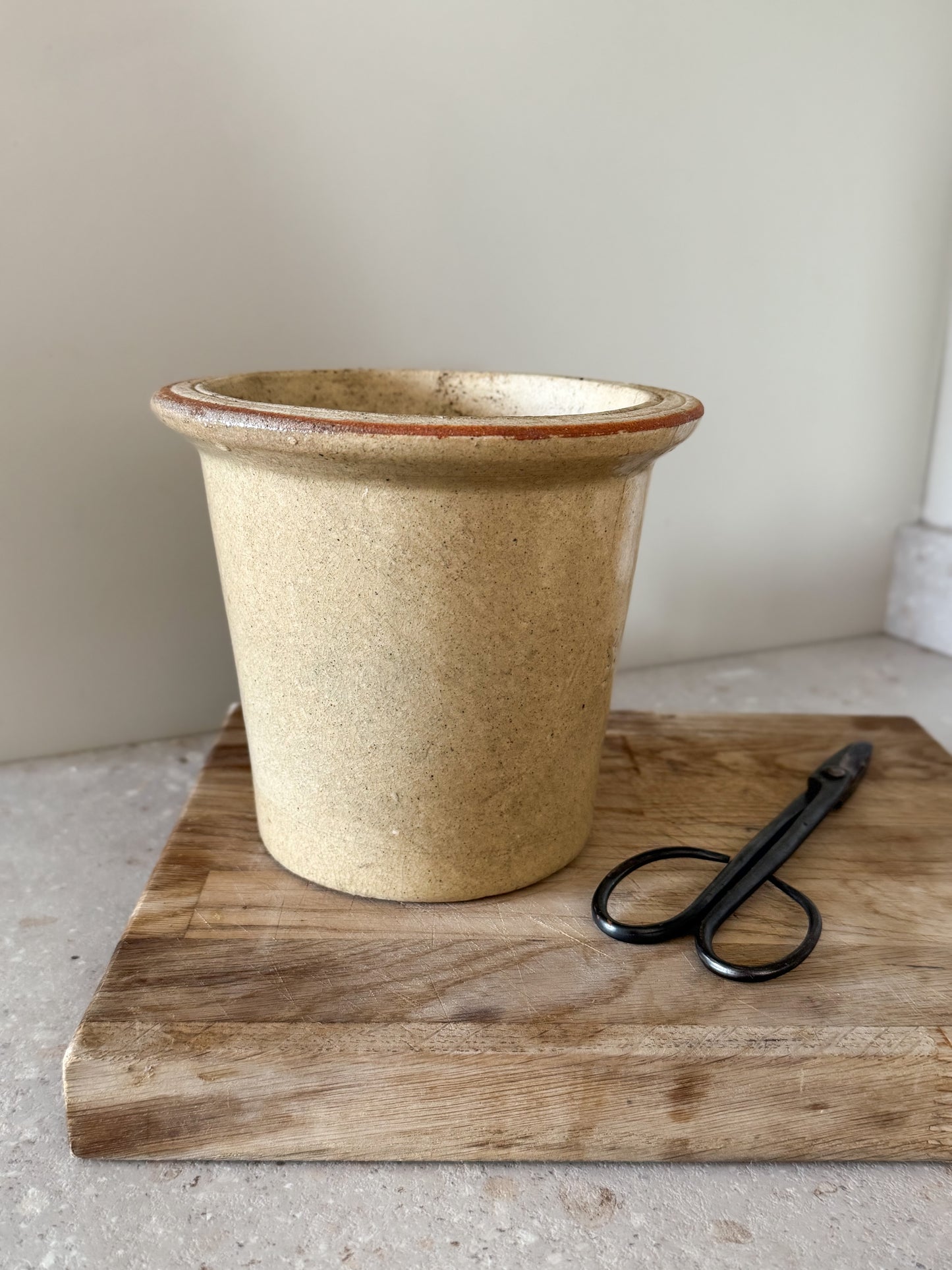 Vintage French Glazed Stoneware Planter – Early 20th Century