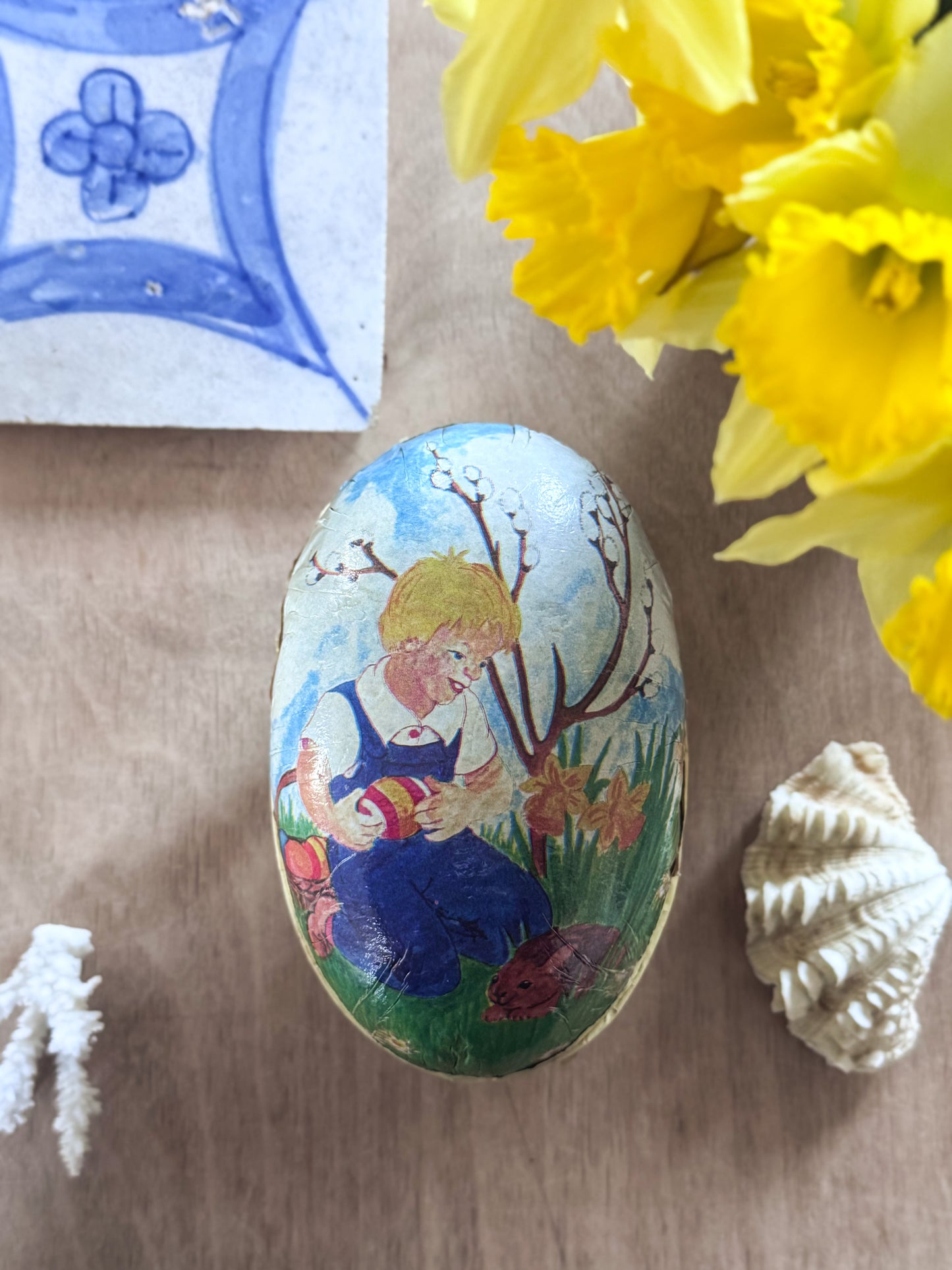 Vintage Papier-Mâché Easter Egg Keepsake Box