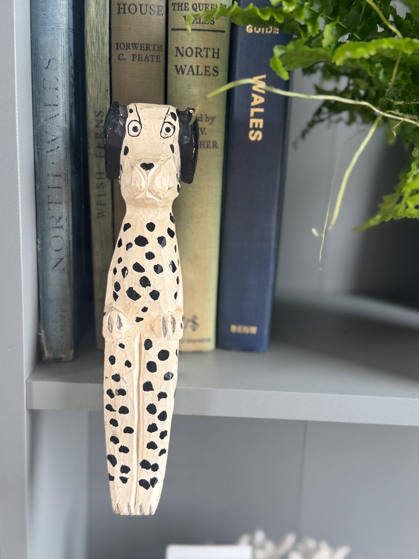 Vintage Handmade Wooden Dalmatian with Chippy Paint