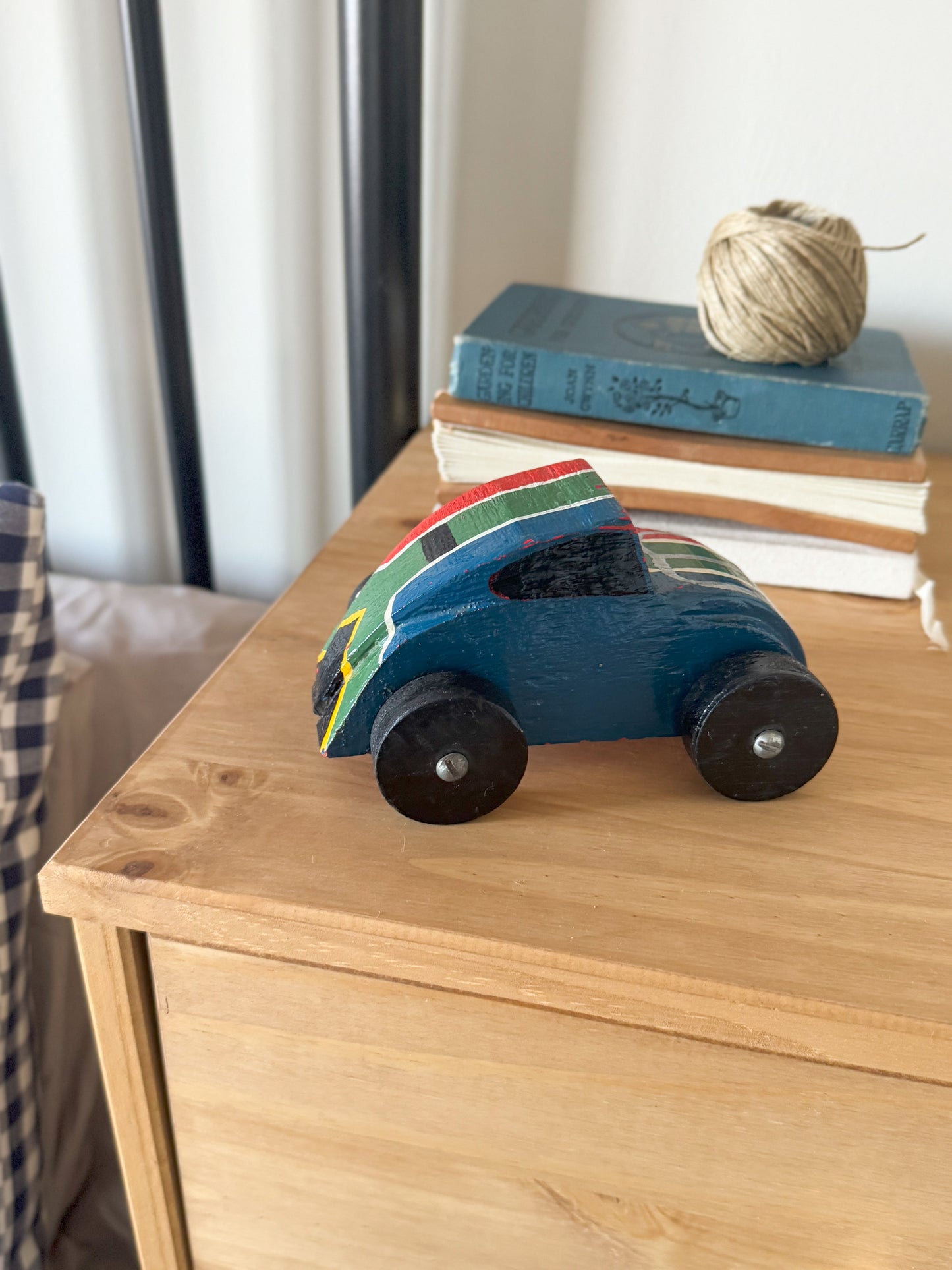 Vintage Handmade Wooden Folk Art Toy Car