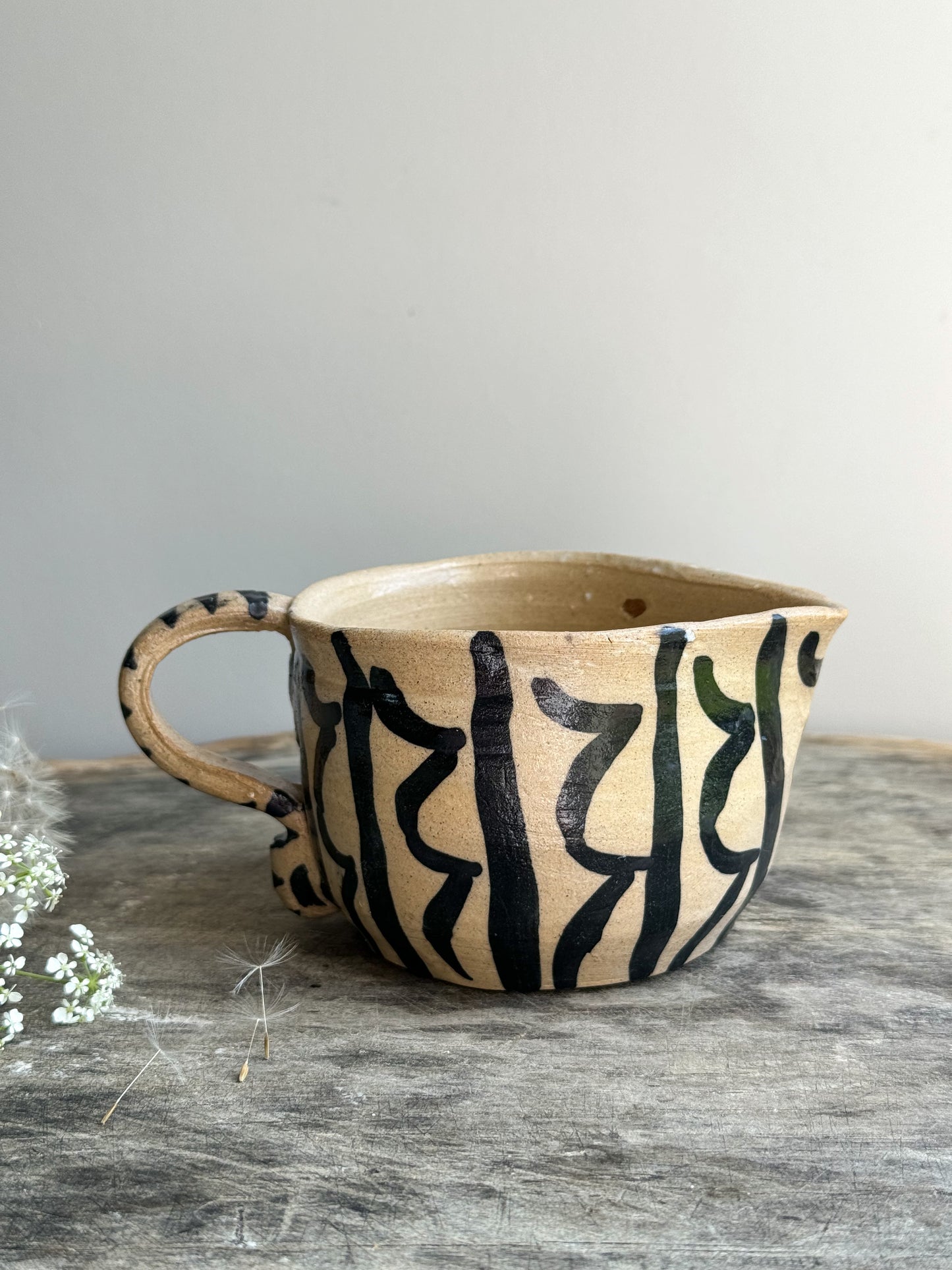 Folk Art Studio Pottery Abstract Milk Jug