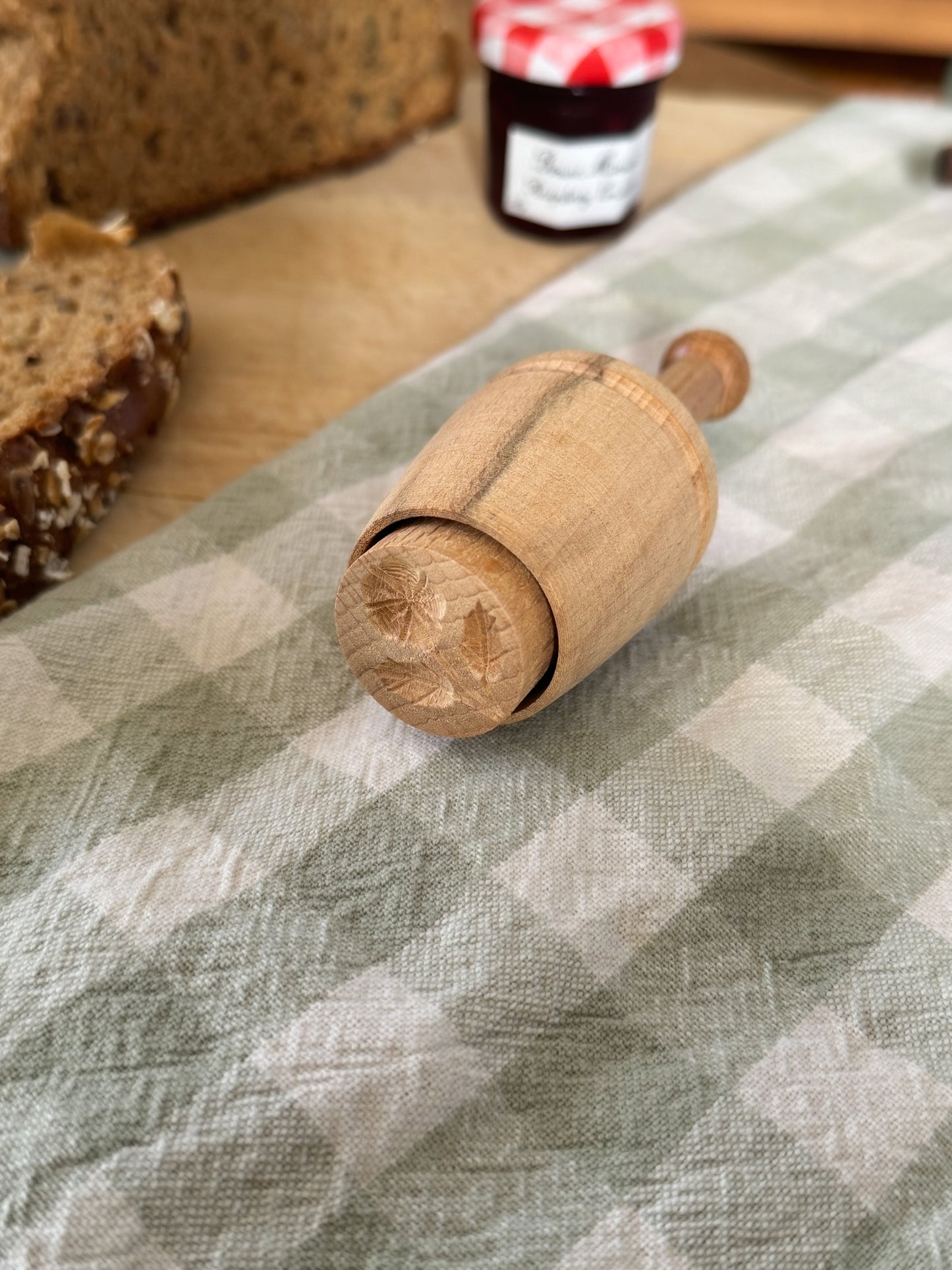 Vintage Wooden Flower Butter Stamp
