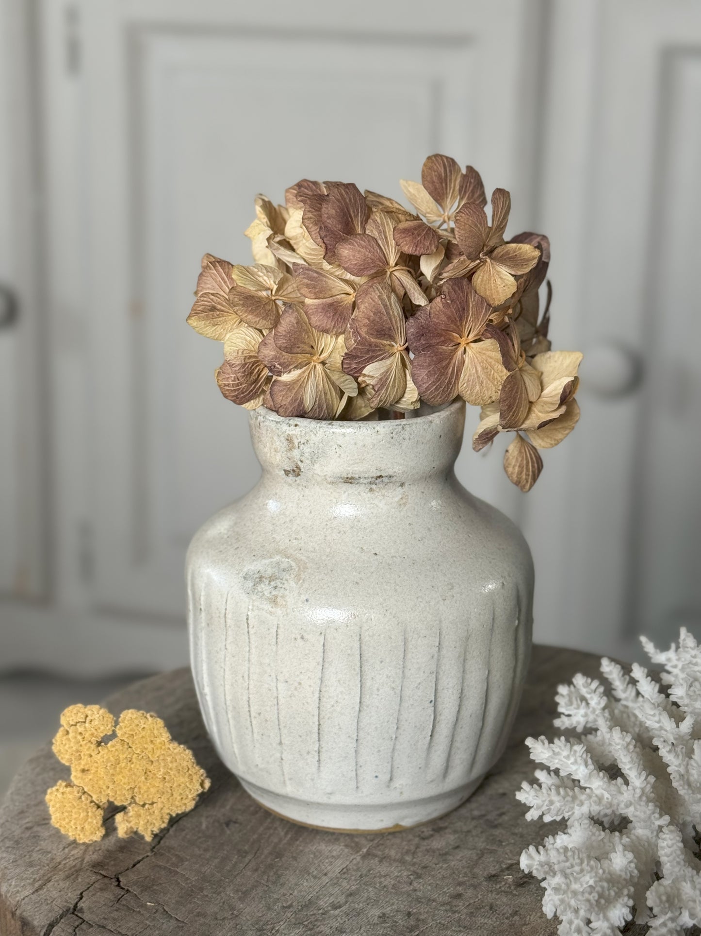 Studio Pottery Neutral Textured Pot