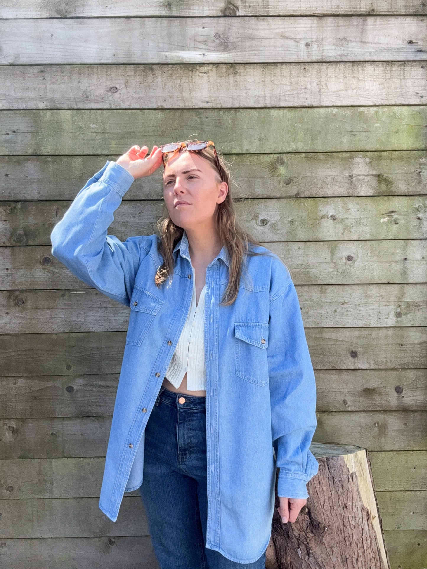 Vintage 1980s 100% Cotton Denim Shirt by Red Ridge, Size M