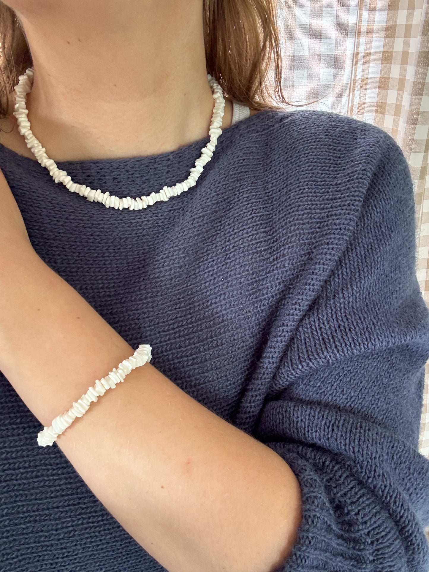 Vintage Shell Necklace & Bracelet Set