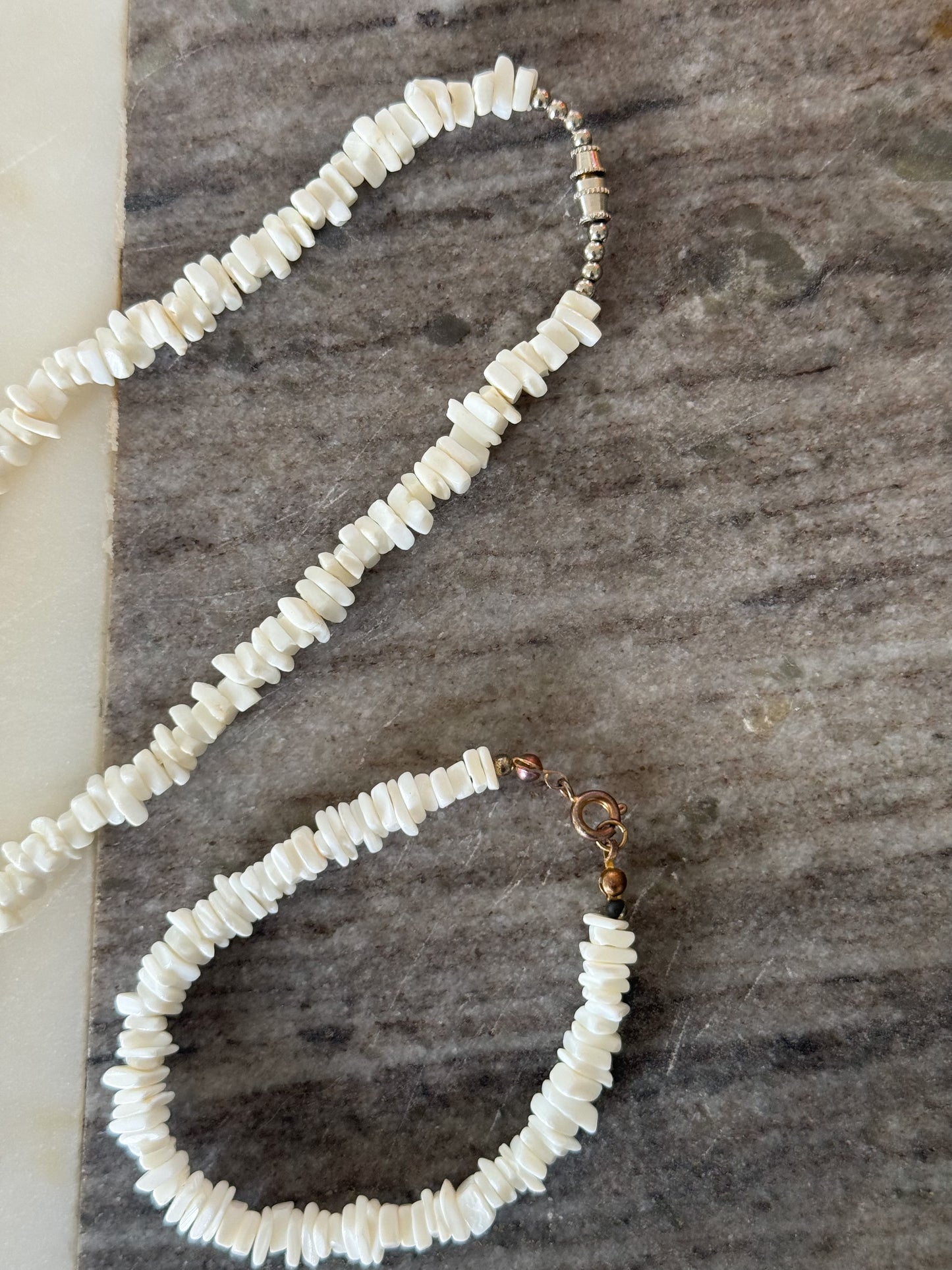 Vintage Shell Necklace & Bracelet Set