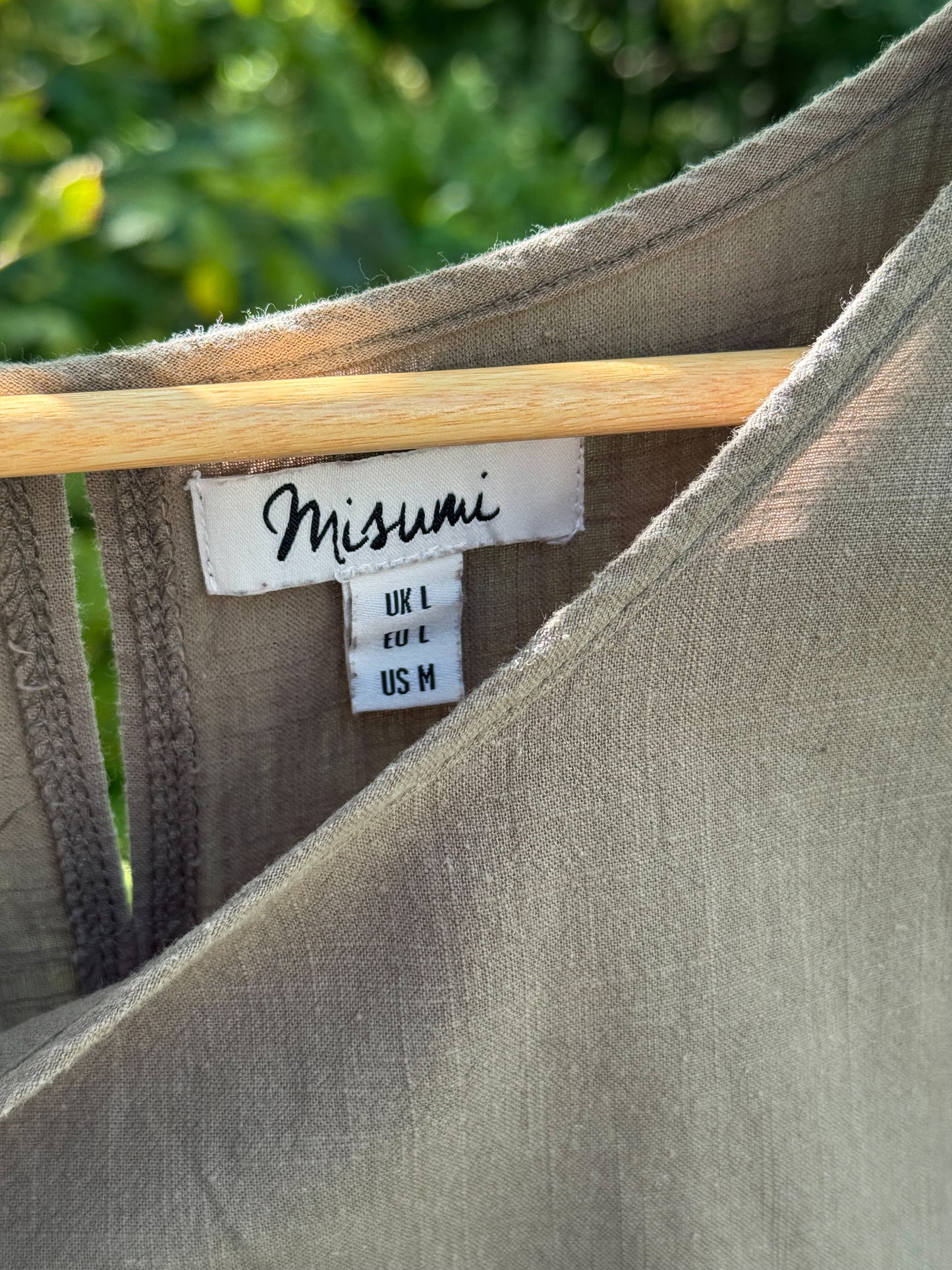 Vintage Linen Button-Back Tunic – Misumi (Size L)
