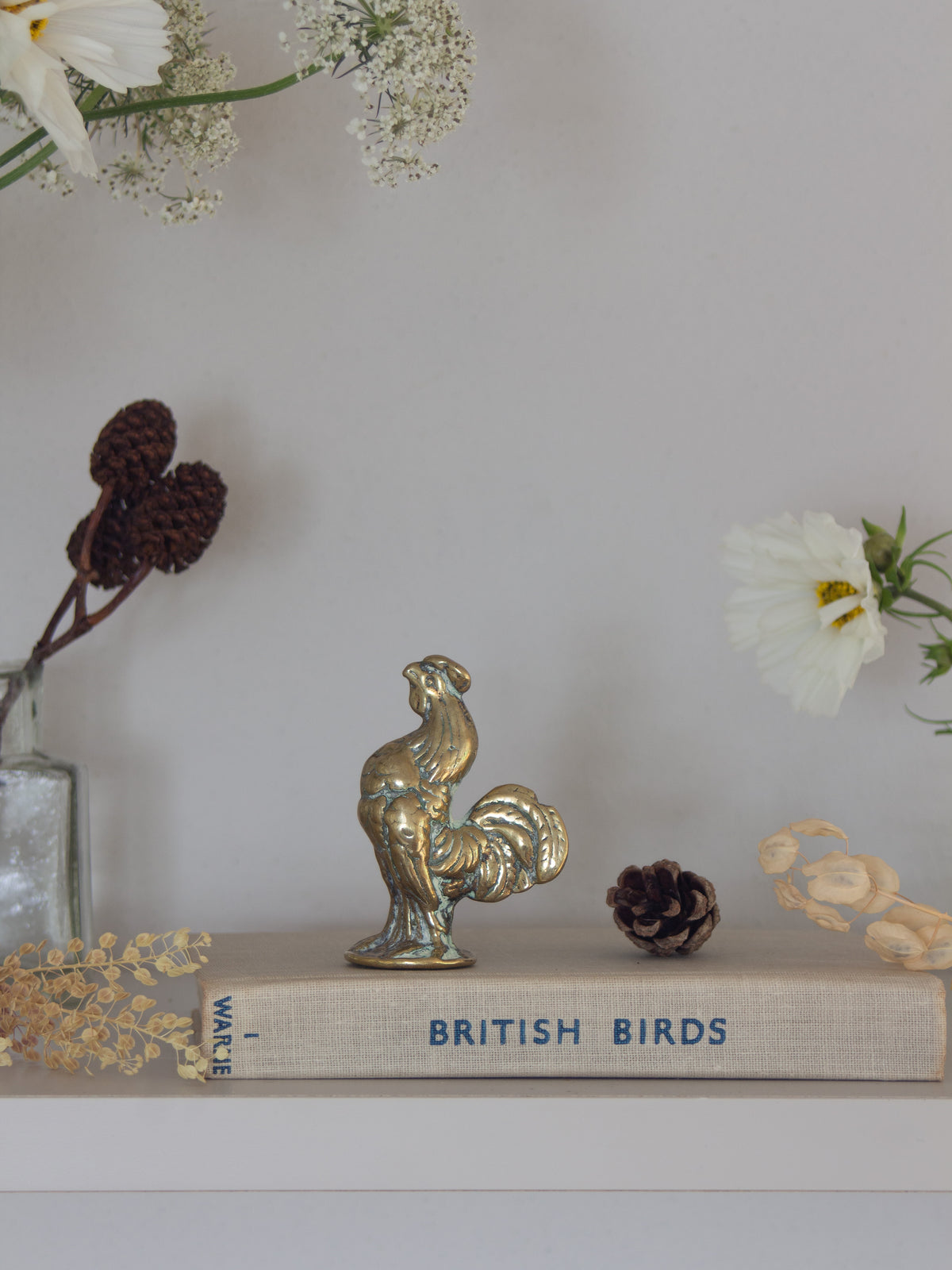 Vintage Solid Brass Miniature Cockerel