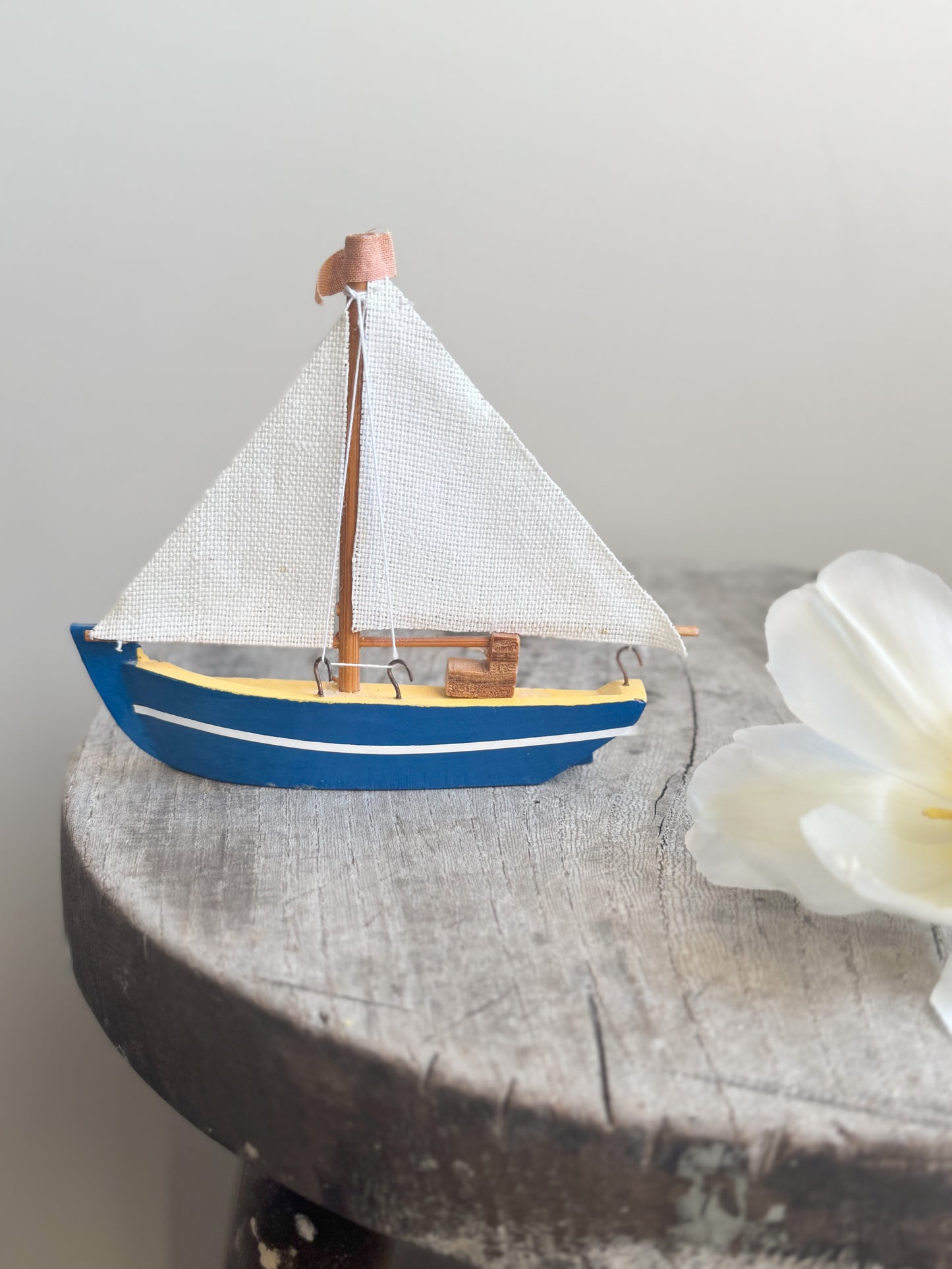 Vintage Wooden Sailing Boat Fridge Magnet