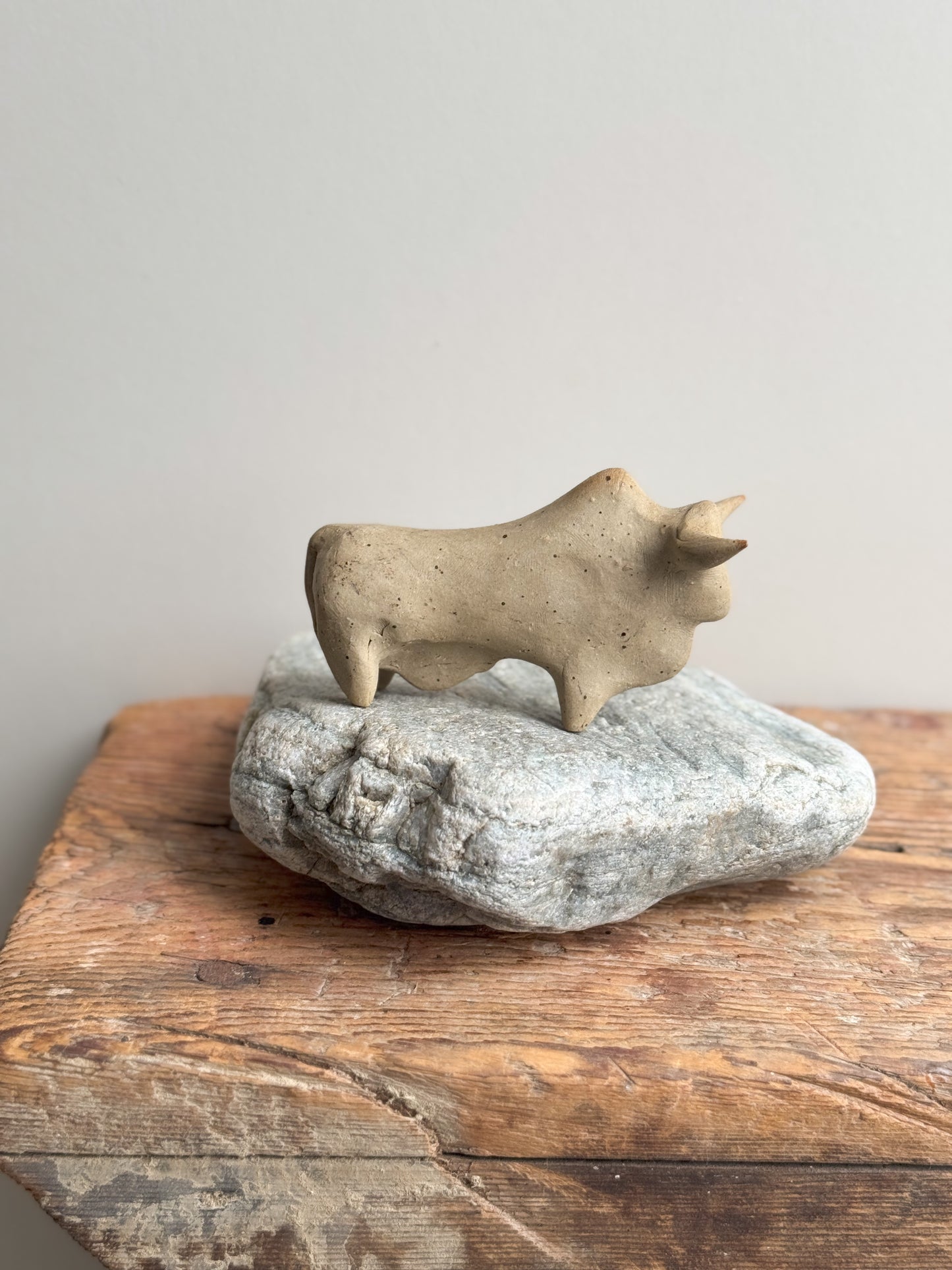 Vintage Studio Pottery Bull Sculpture