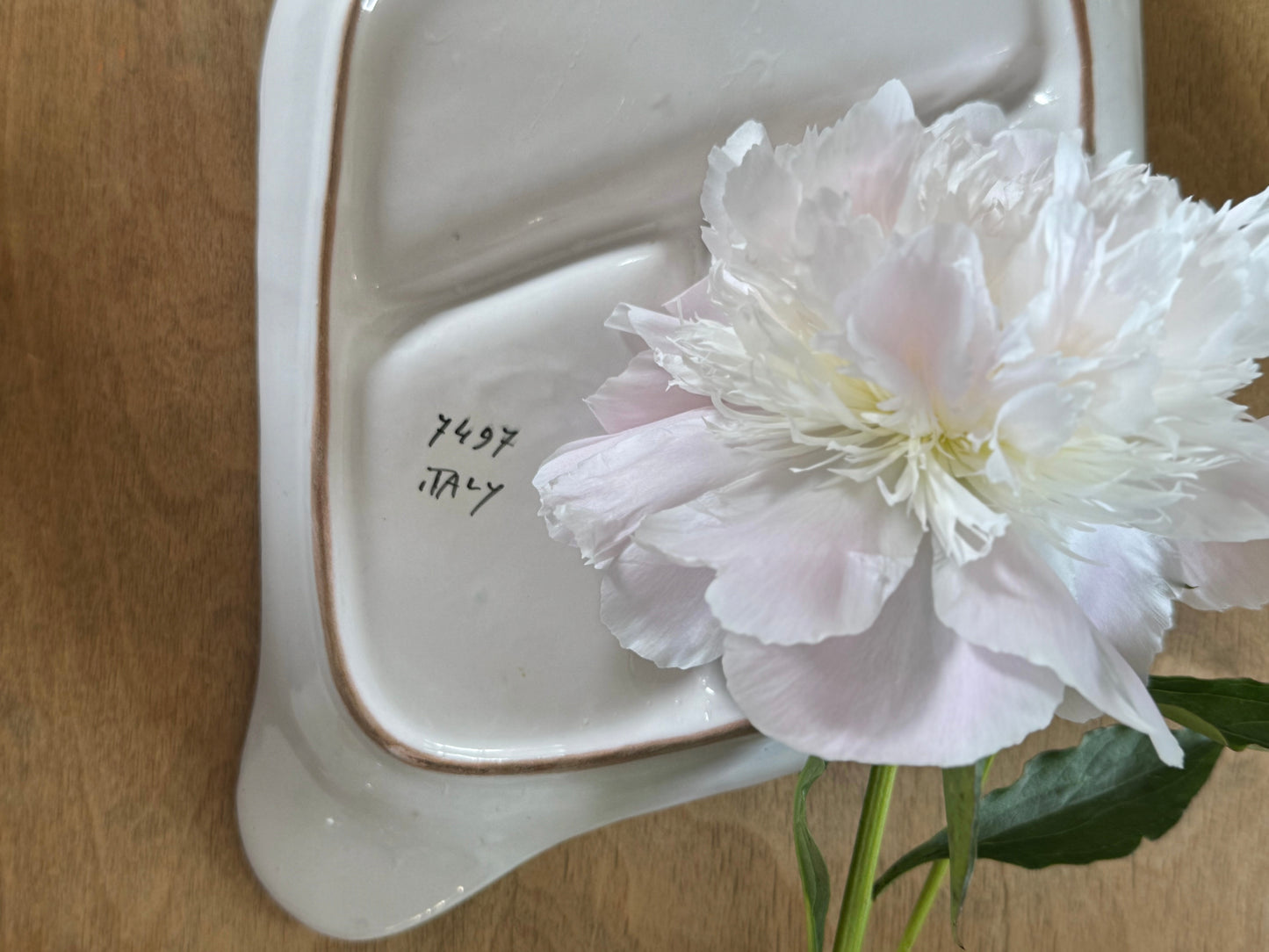 Hand-Painted Italian Ceramic Fruit Platter, Sectioned Serving Dish