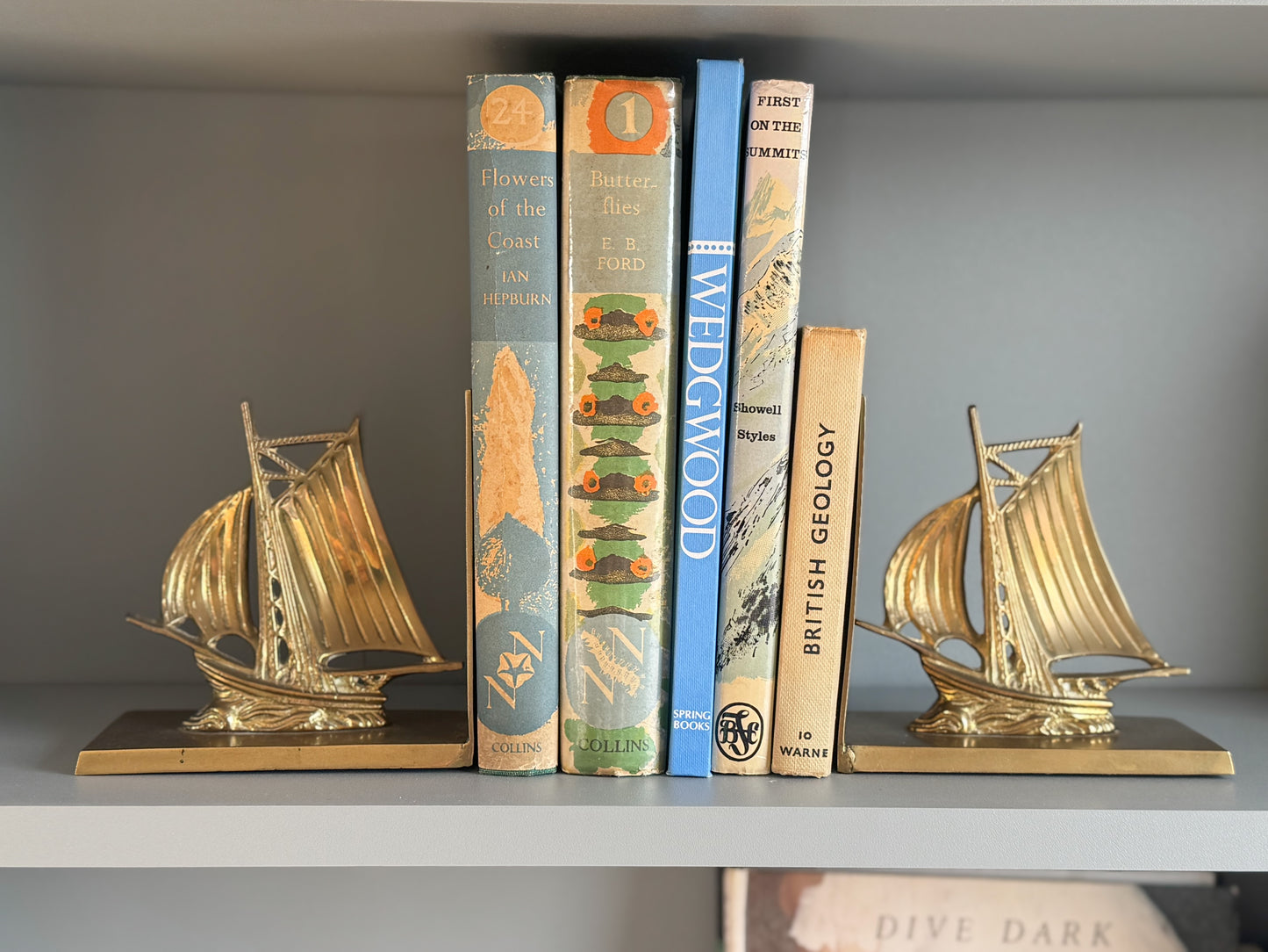 Vintage Solid Brass Sailing Ship Bookend Pair