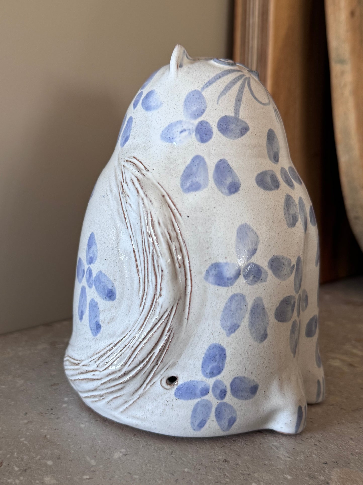 Vintage Studio Pottery Cat Sculpture - Burnham Pottery, Wells (1973)