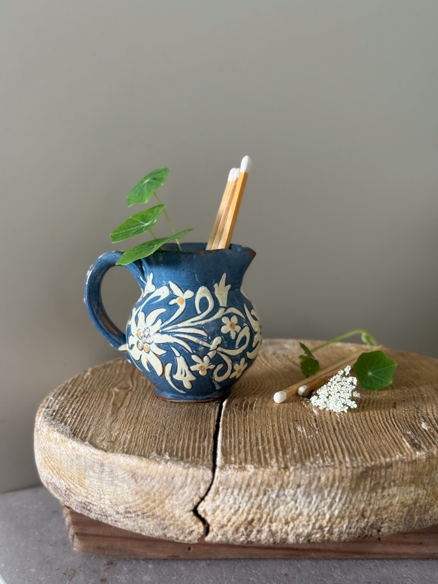 Antique Swiss Thun Floral Creamer, c.1920s