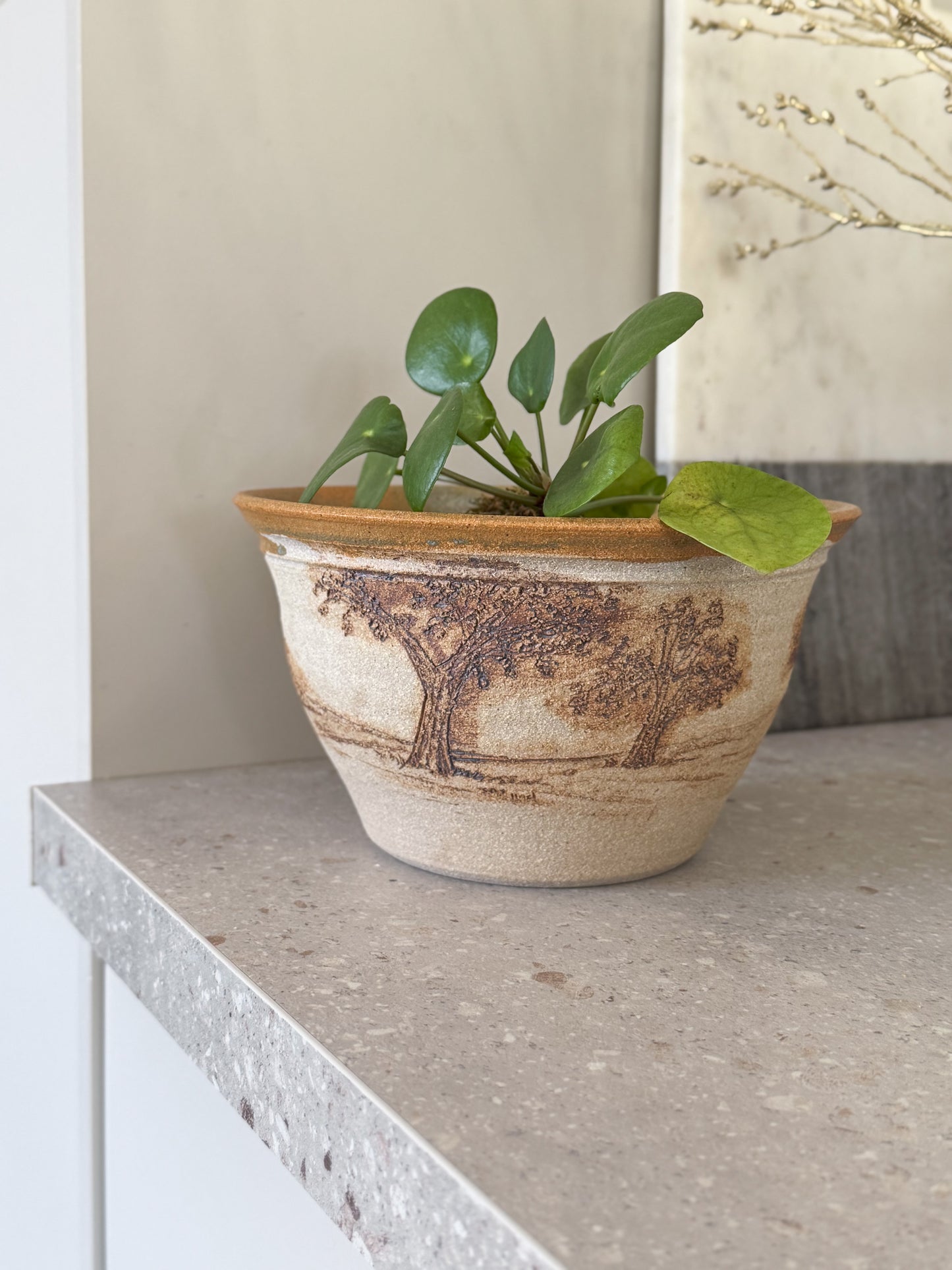 Vintage Welsh Large Studio Pottery Planter Bowl by S.A Lund, Bryn-Y-Groes Crafts