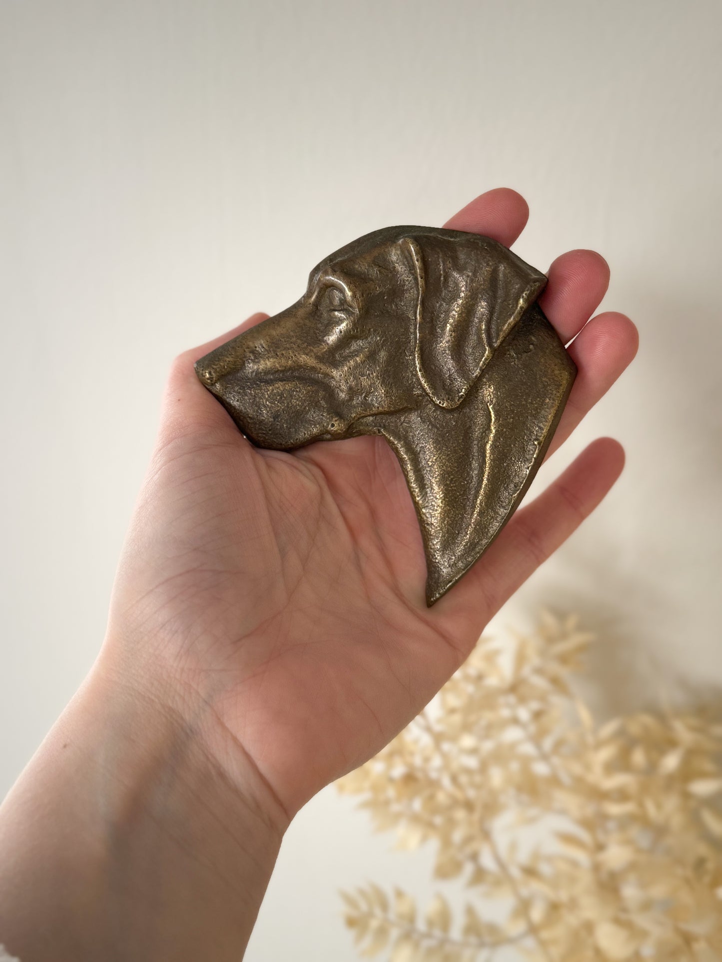 Vintage Solid Brass Pointer Wall Hanging