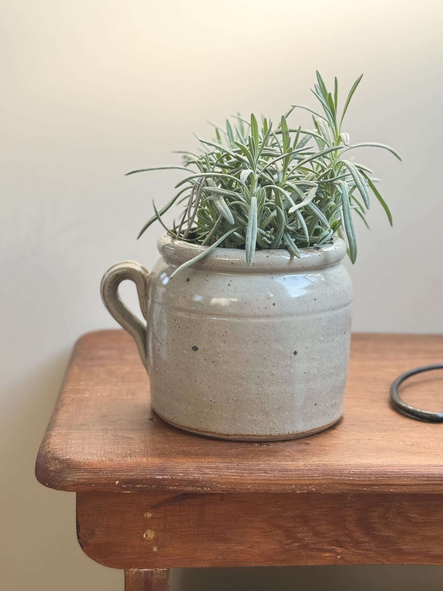 Antique Grey French Stoneware Confit Pot (Small)