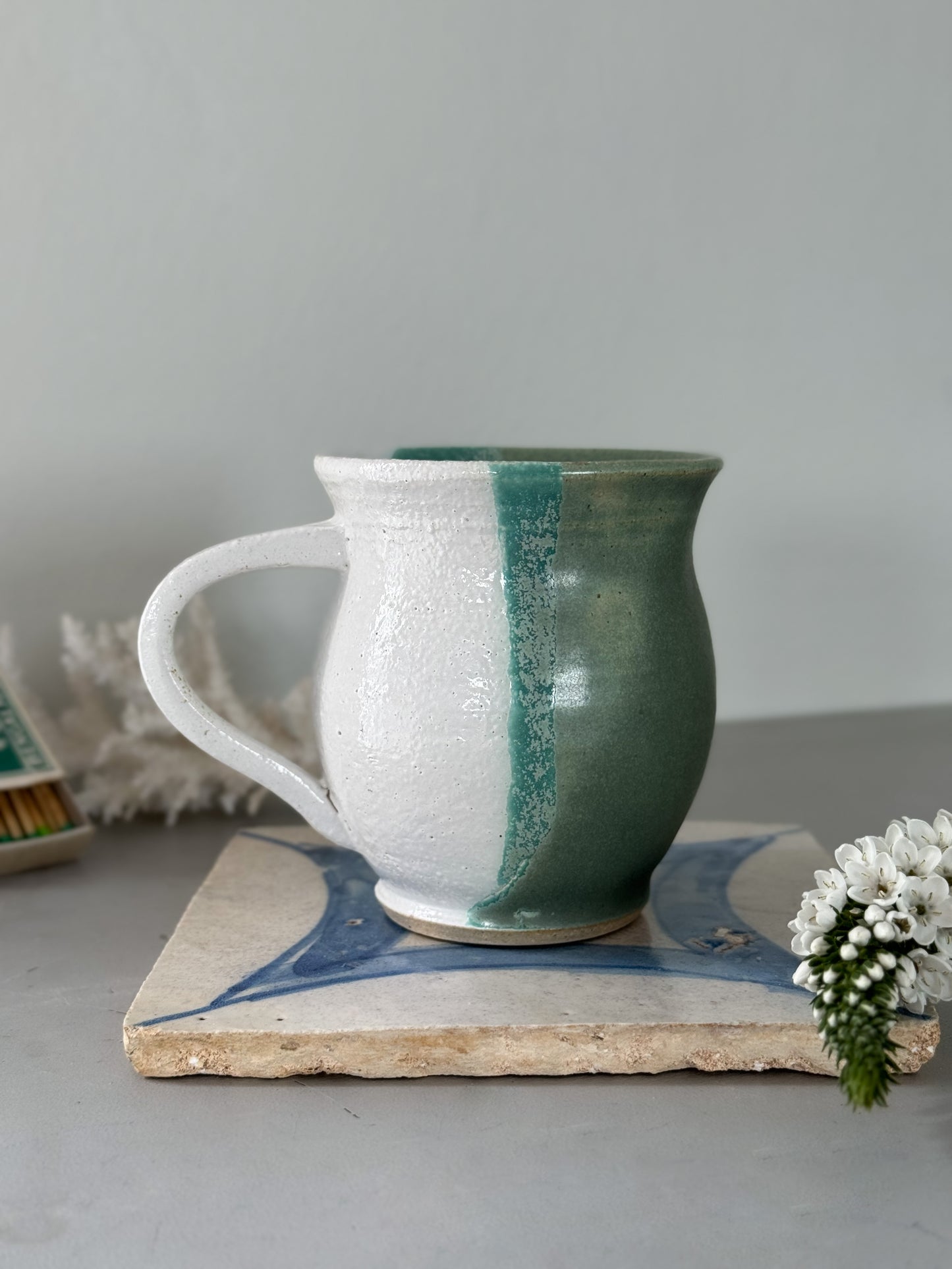 Vintage Studio Pottery Three Tone Mug
