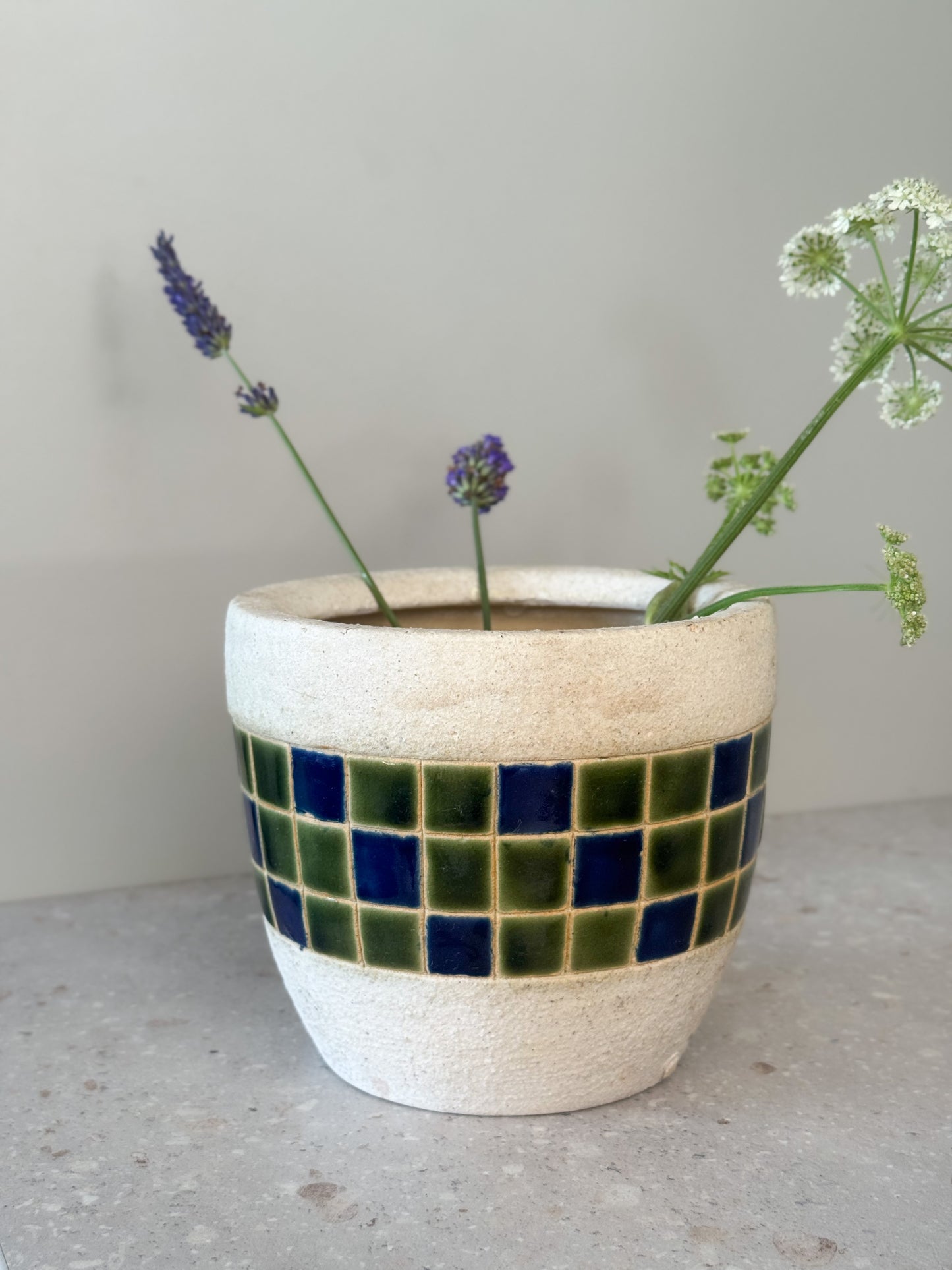 Vintage Midcentury Handmade Mosaic Planter