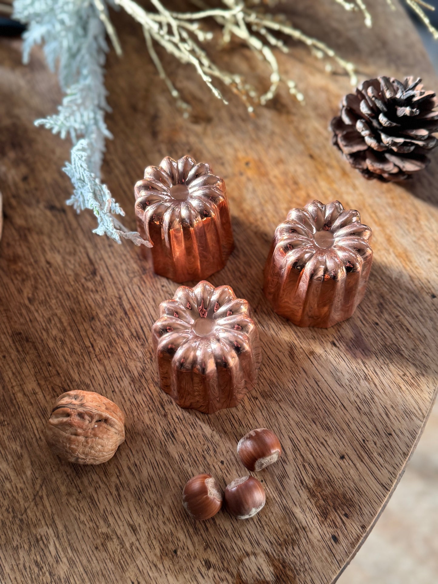 Vintage French Copper Cannelé Moulds | Set of 3